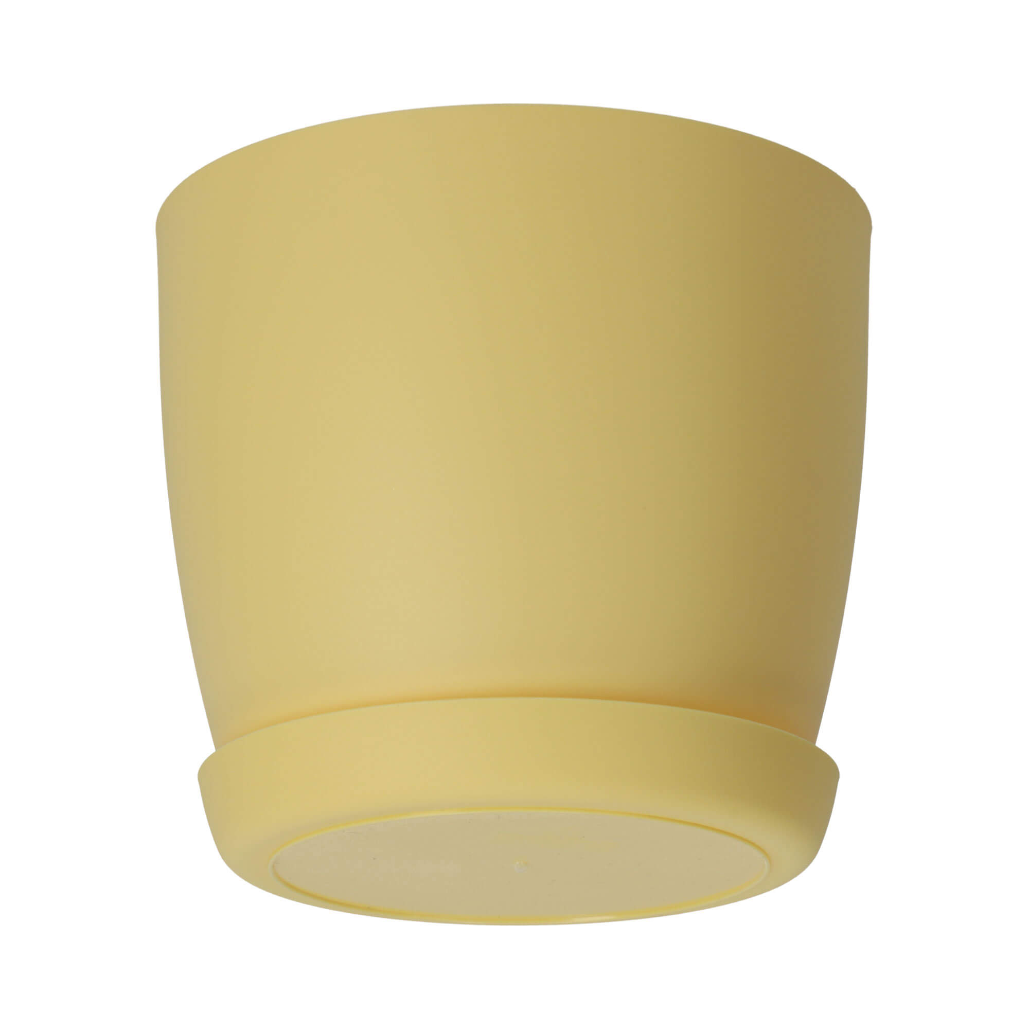 Doniczka Agen z podstawką 25 cm, żółta mat