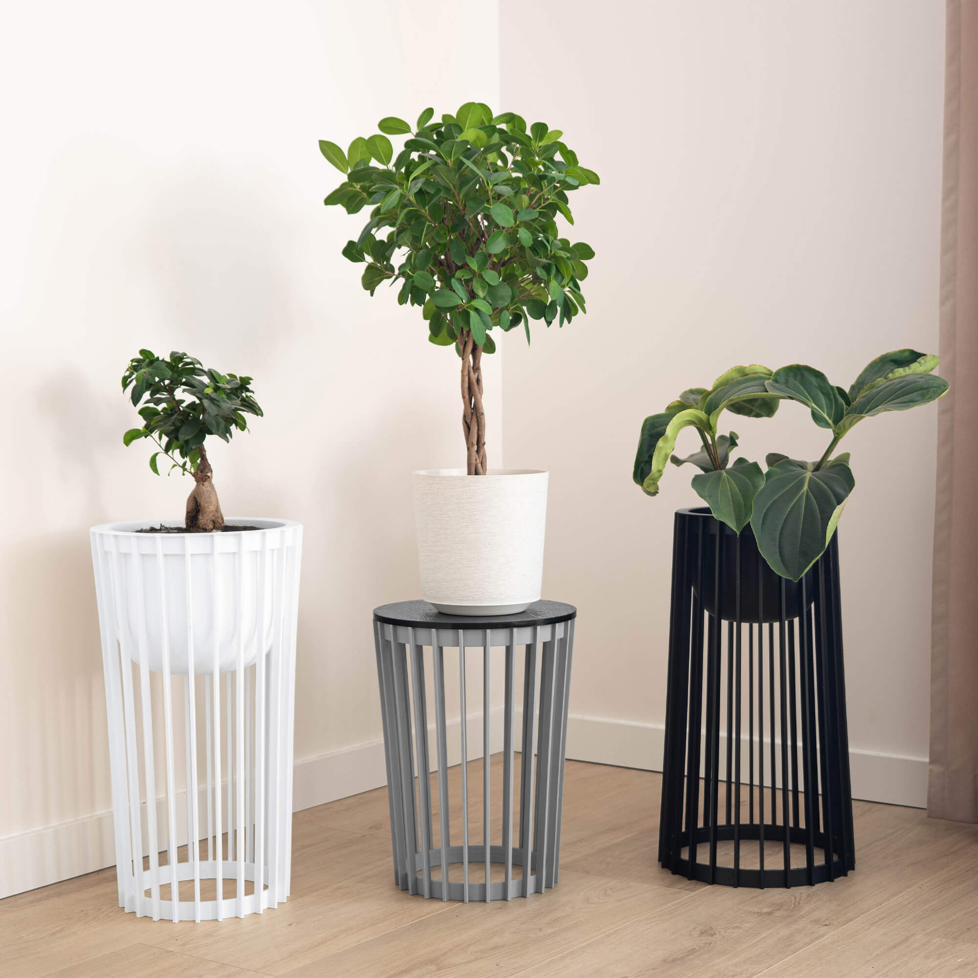 Kwietnik dwustronny Aytre 54 cm biały