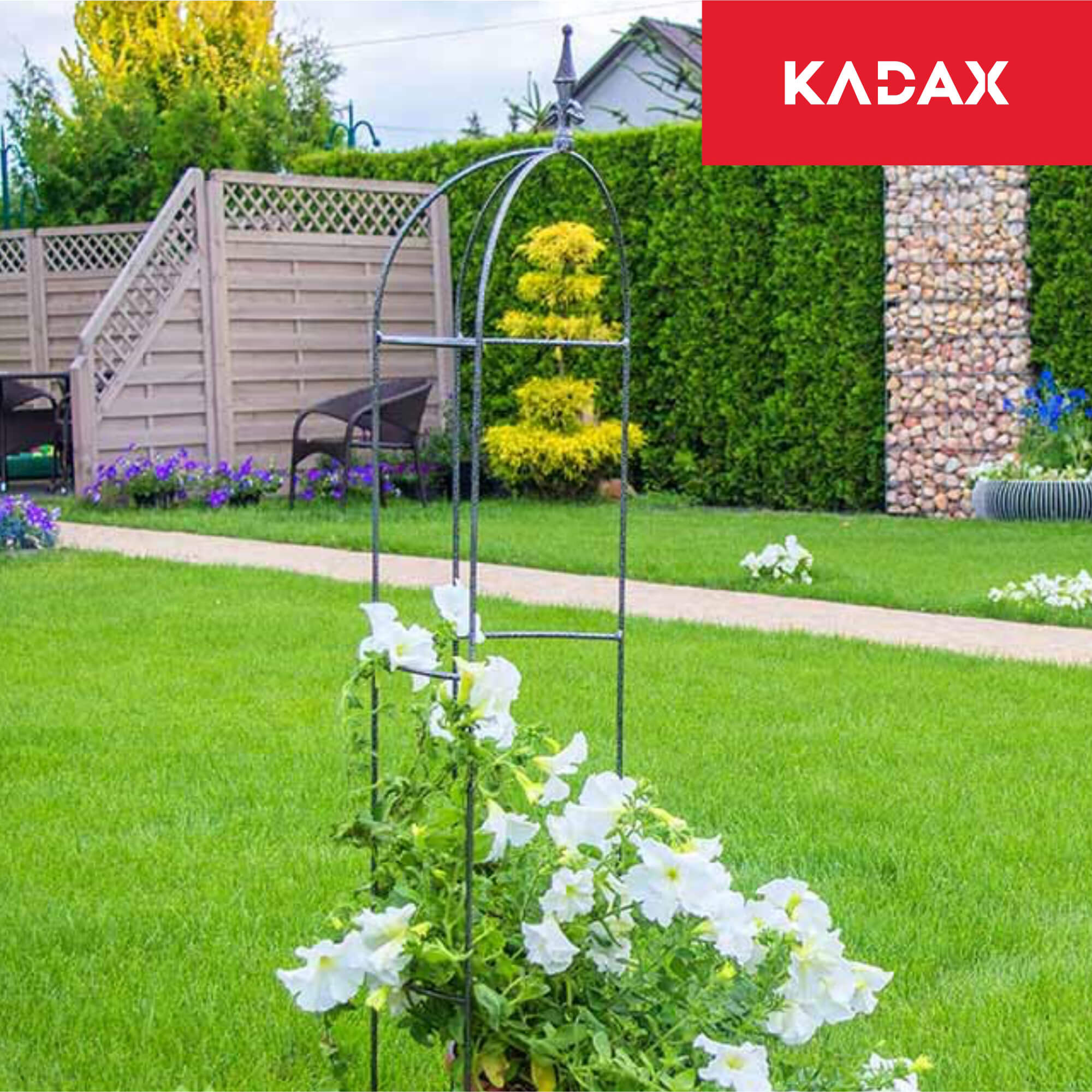 Obelisk ogrodowy na kwiaty metalowy 41 x 150 cm