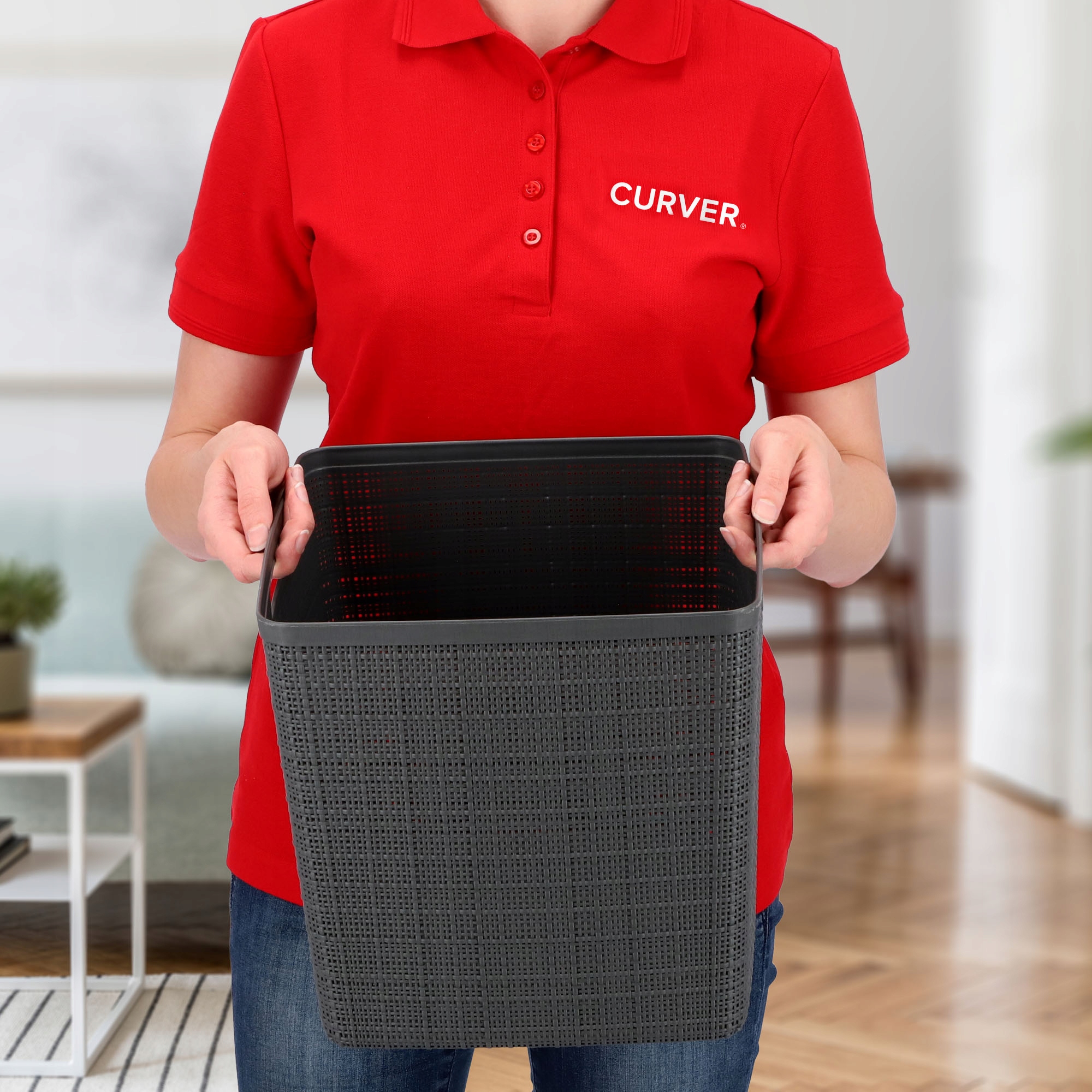 Koszyk kwadratowy Curver Jute 17L, antracyt