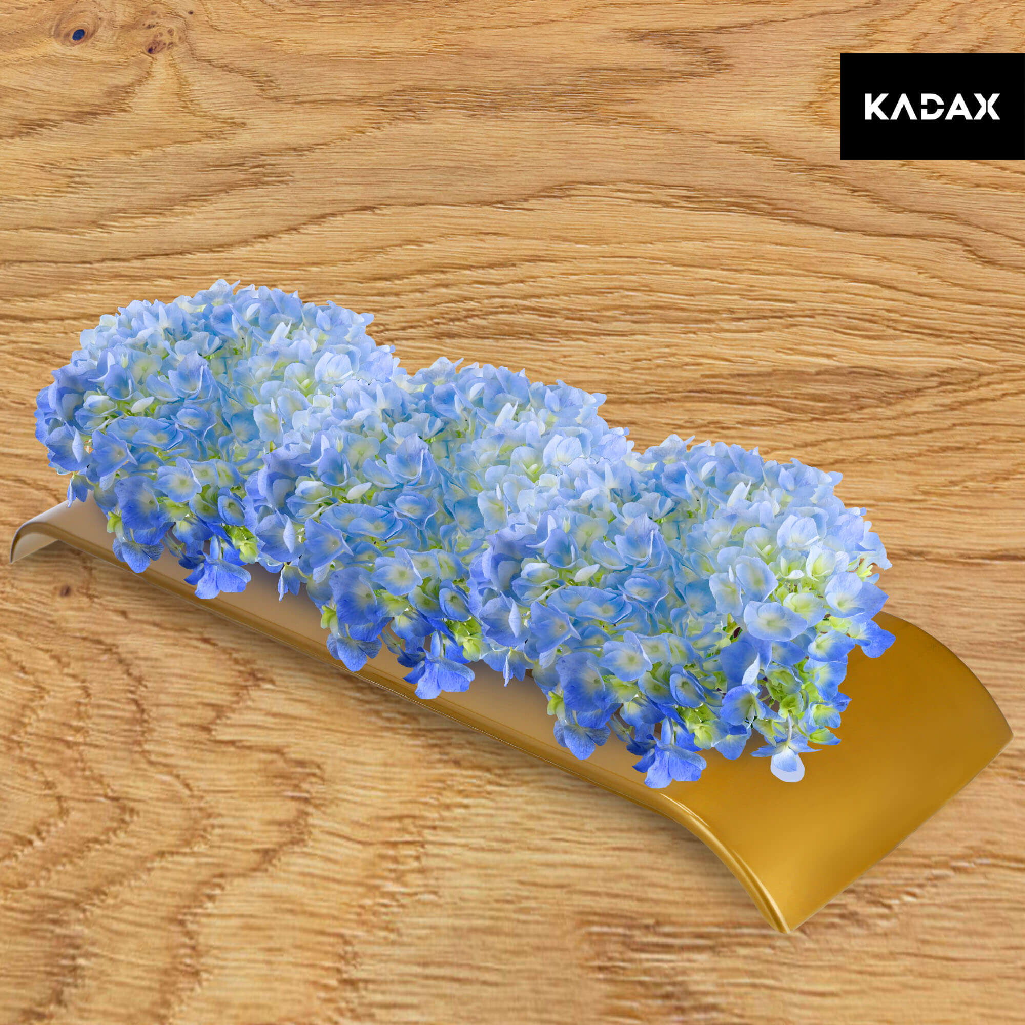 Ikebana na kwiaty prostokątna 4 x 47 cm, złota