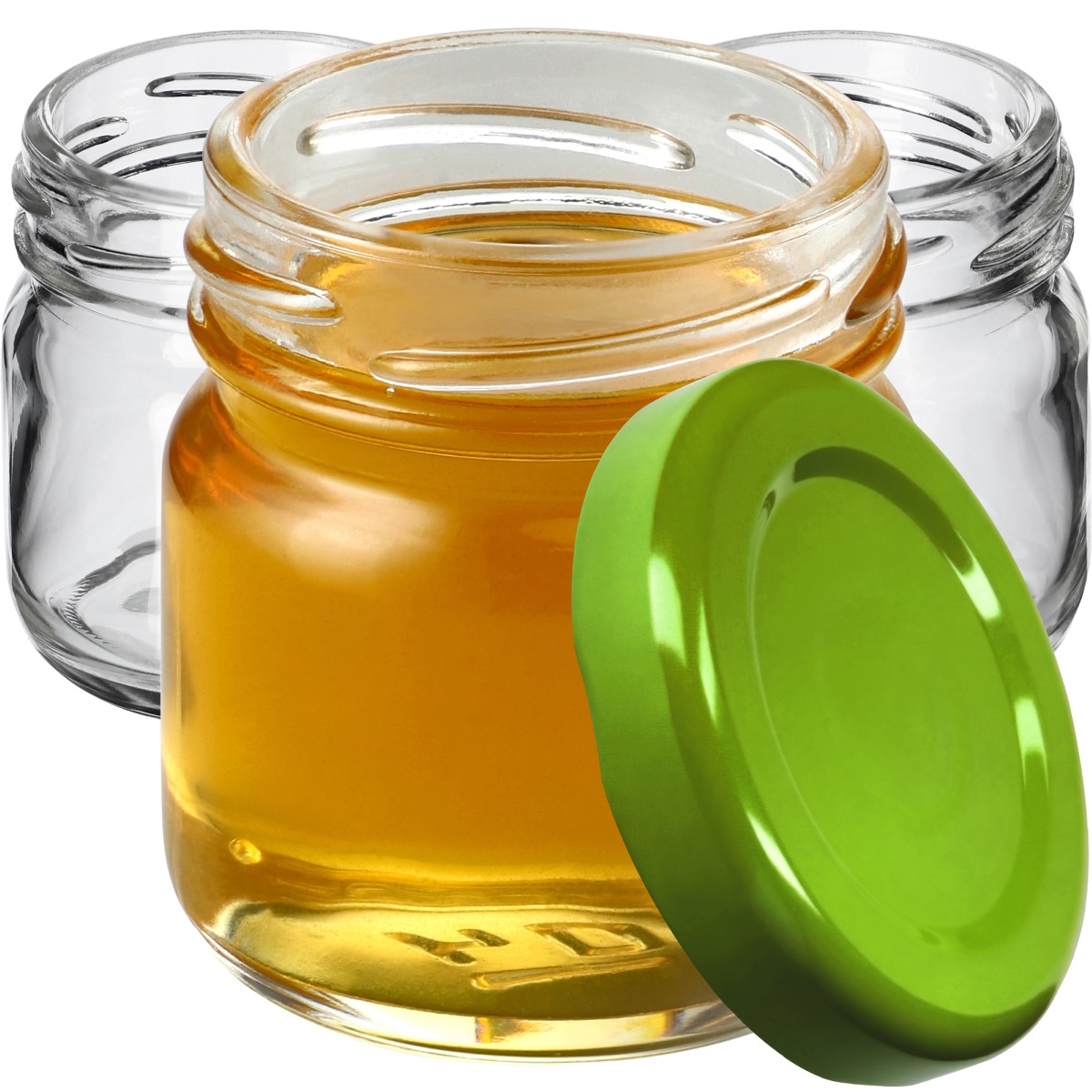 Słoiki na przetwory Halli 40ml 100szt 43 mm + wieczka zielone