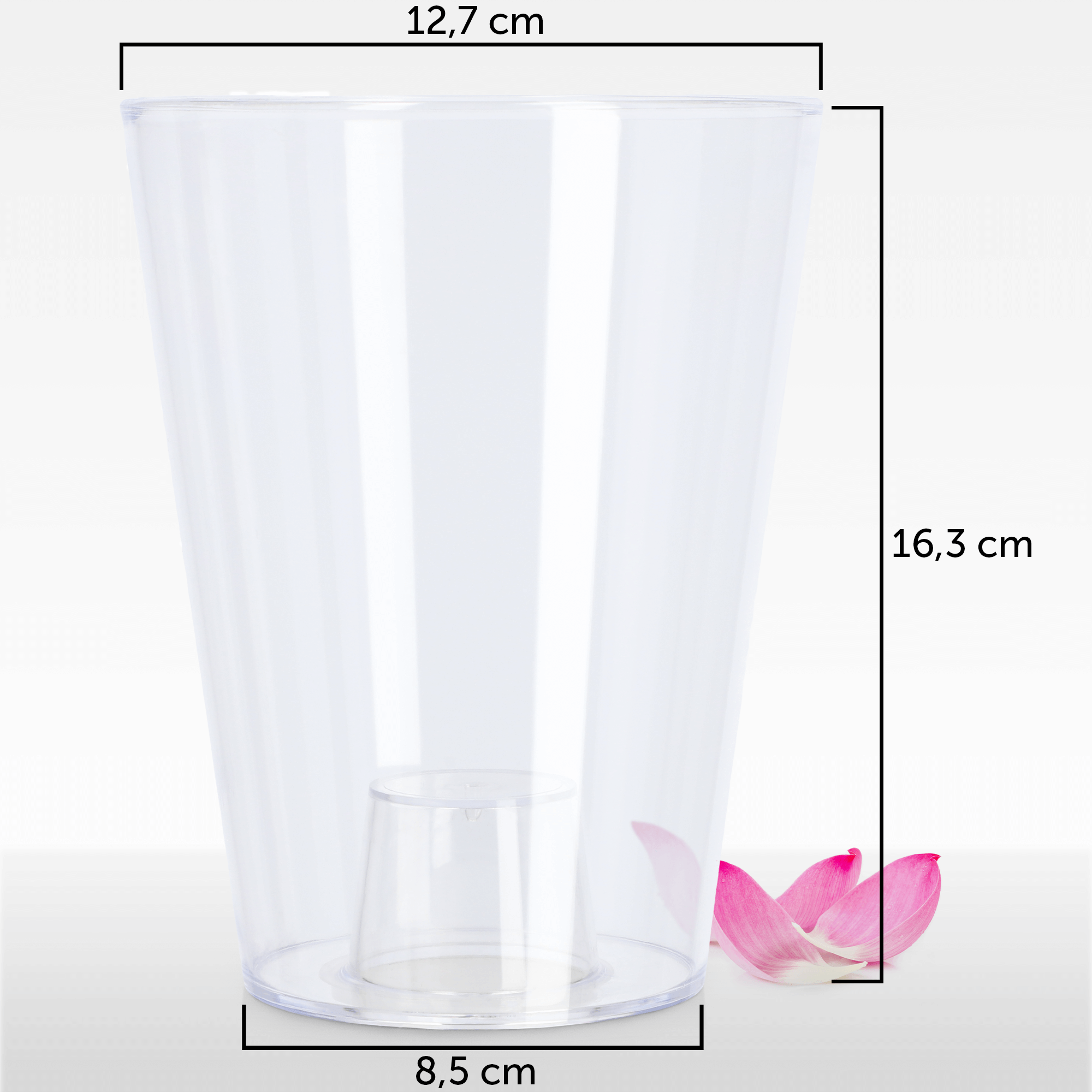 Doniczka okrągła Menfi 12 cm, bezbarwna