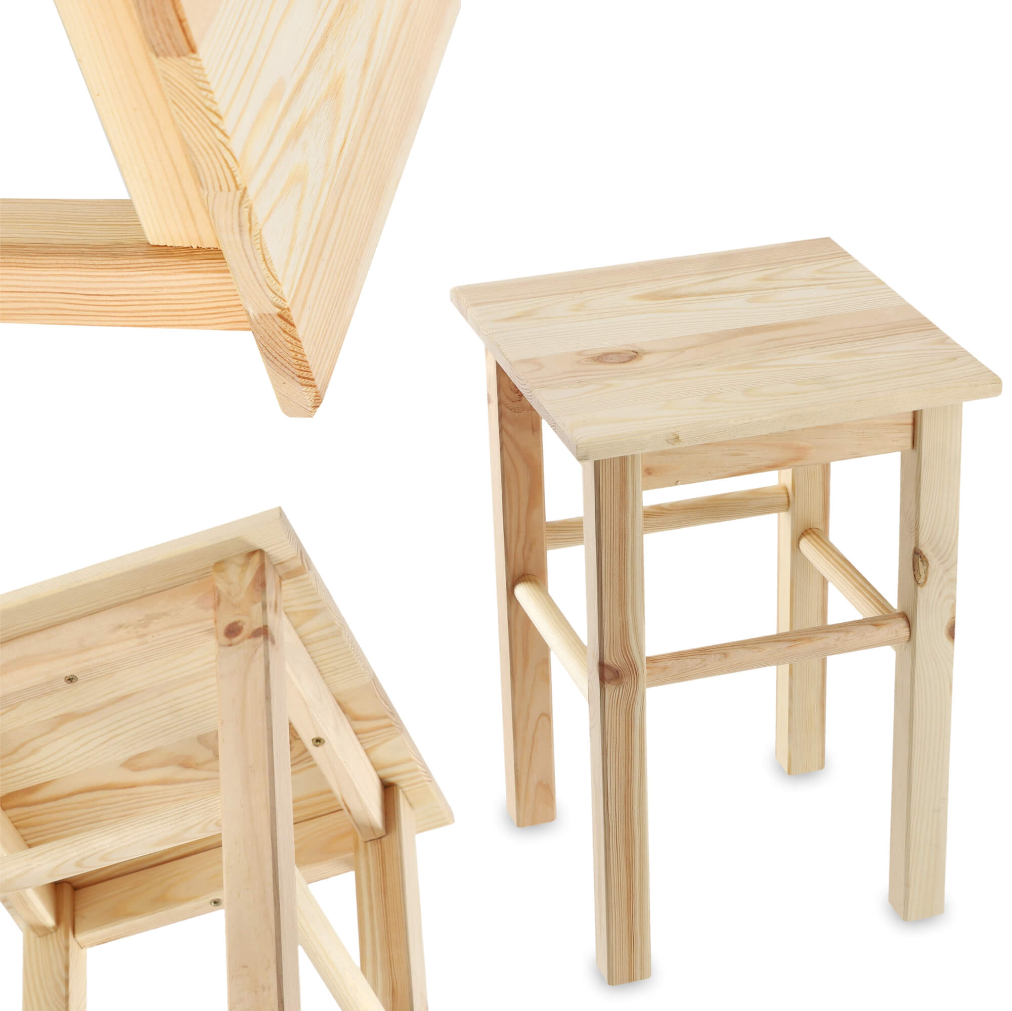 Drewniany taboret kuchenny Falun 44 x 30 cm