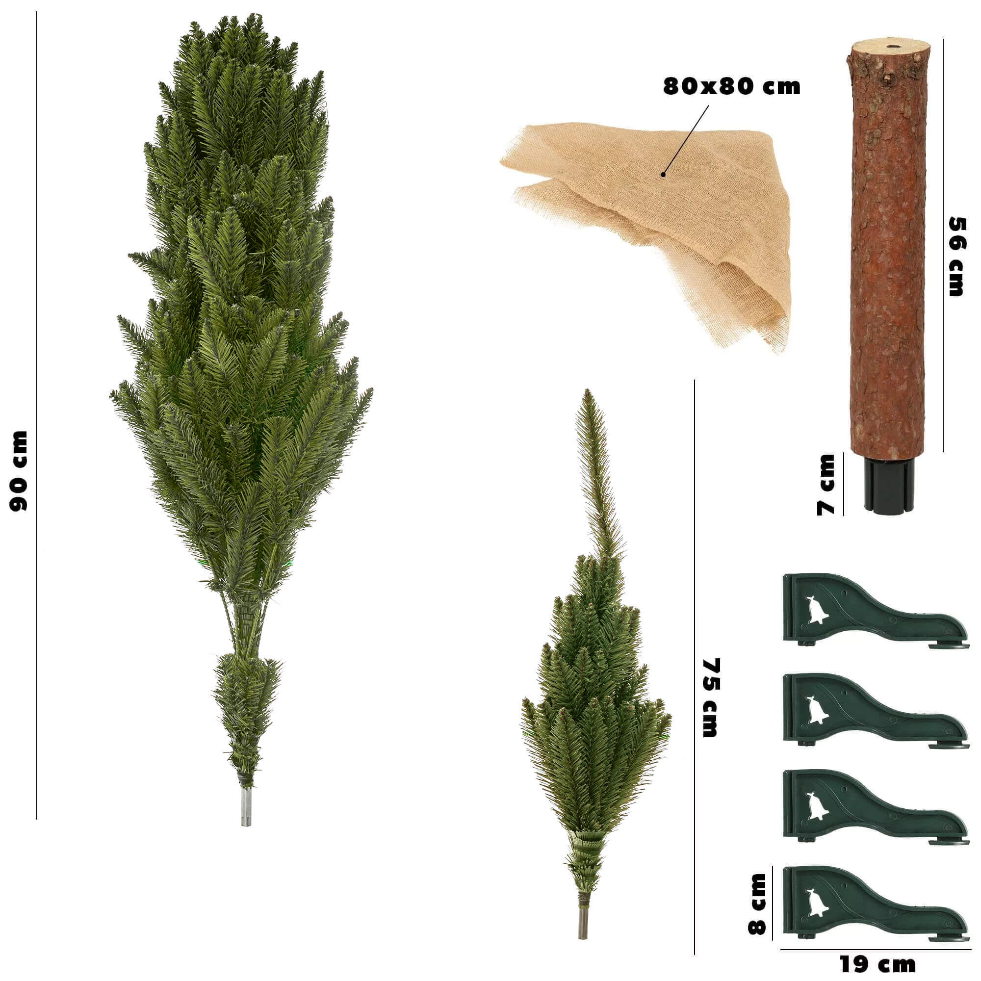 Sztuczna choinka na pniu Mireval 220 cm