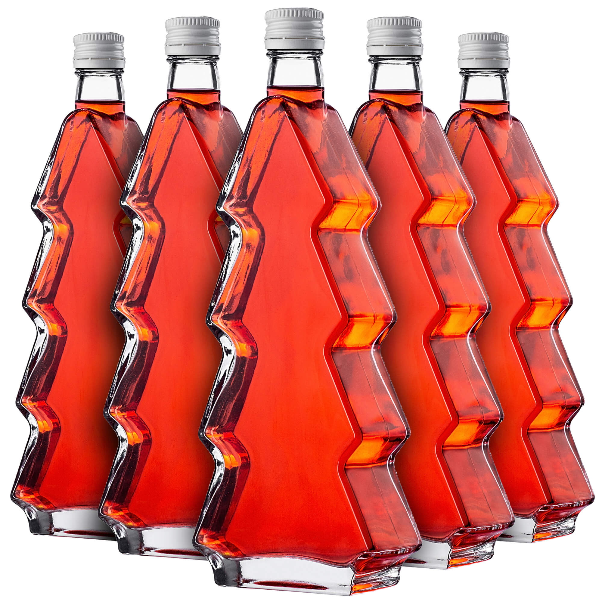 Szklana butelka choinka Enna 500ml z białą zakrętką 10 szt.