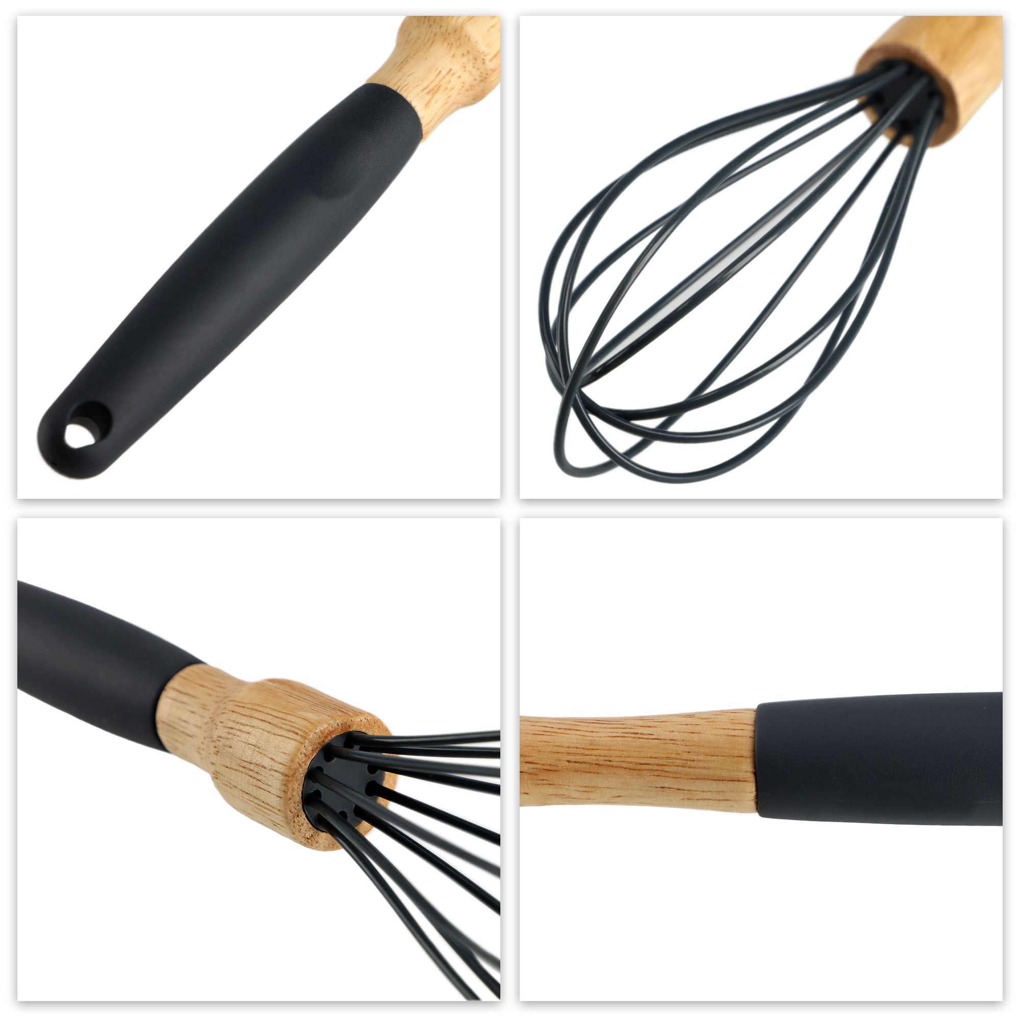 Silikonowy ubijak do piany 26 cm, czarny