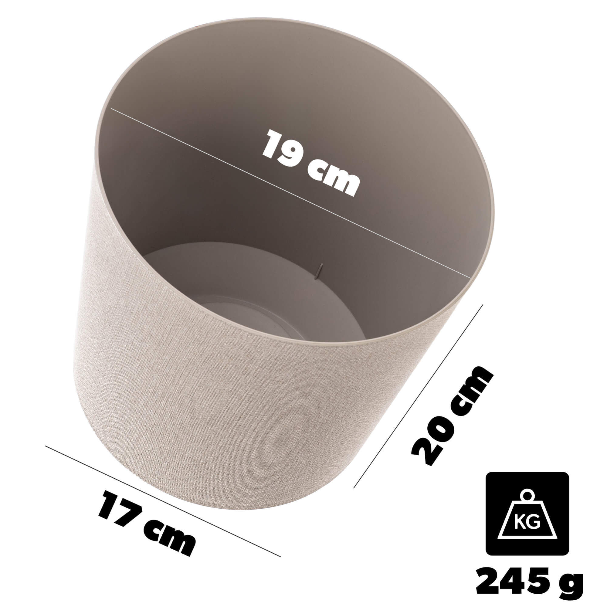 Doniczka osłonka Pebris 19cm beżowa