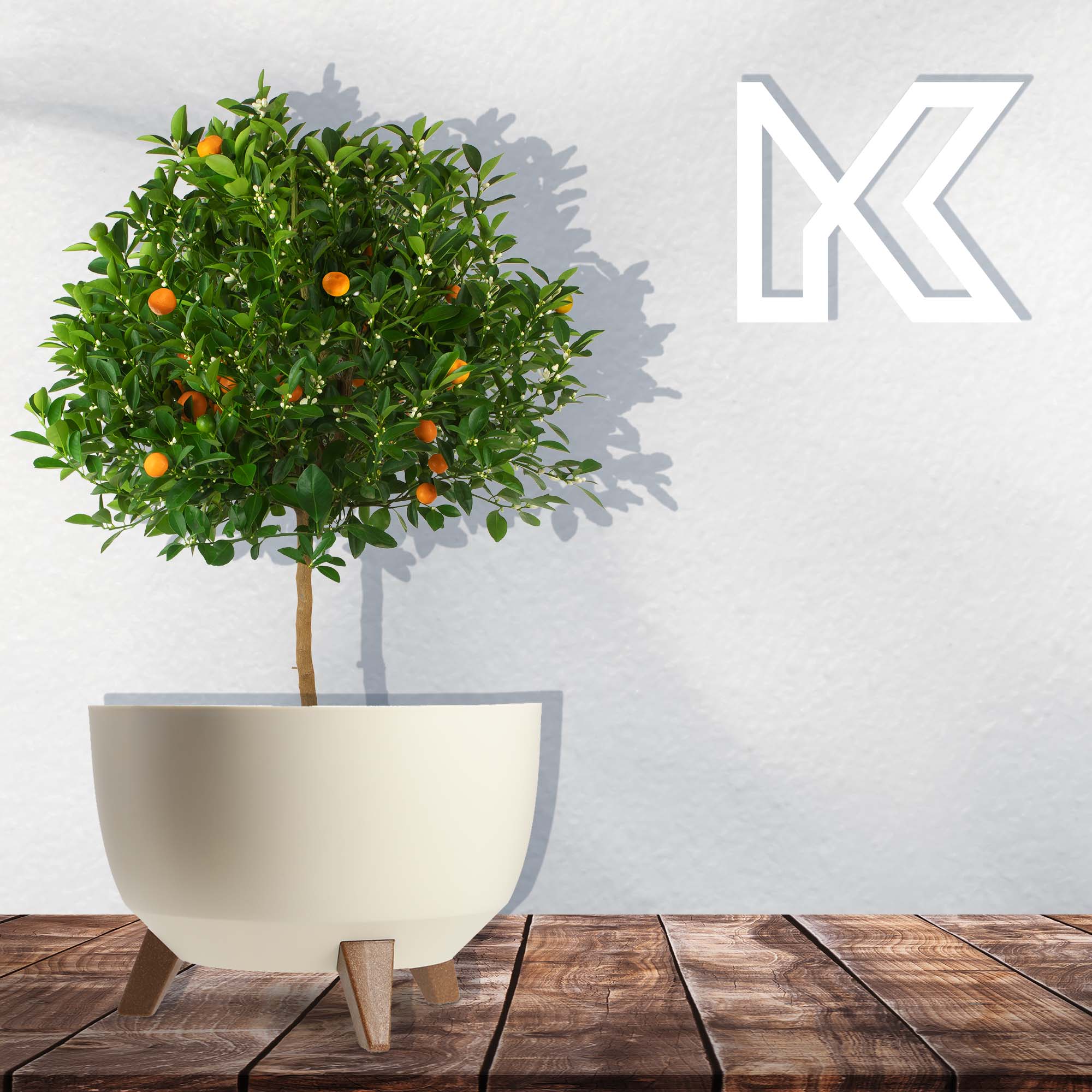 Misa na kwiaty z nóżkami Luri 32 cm, kremowa