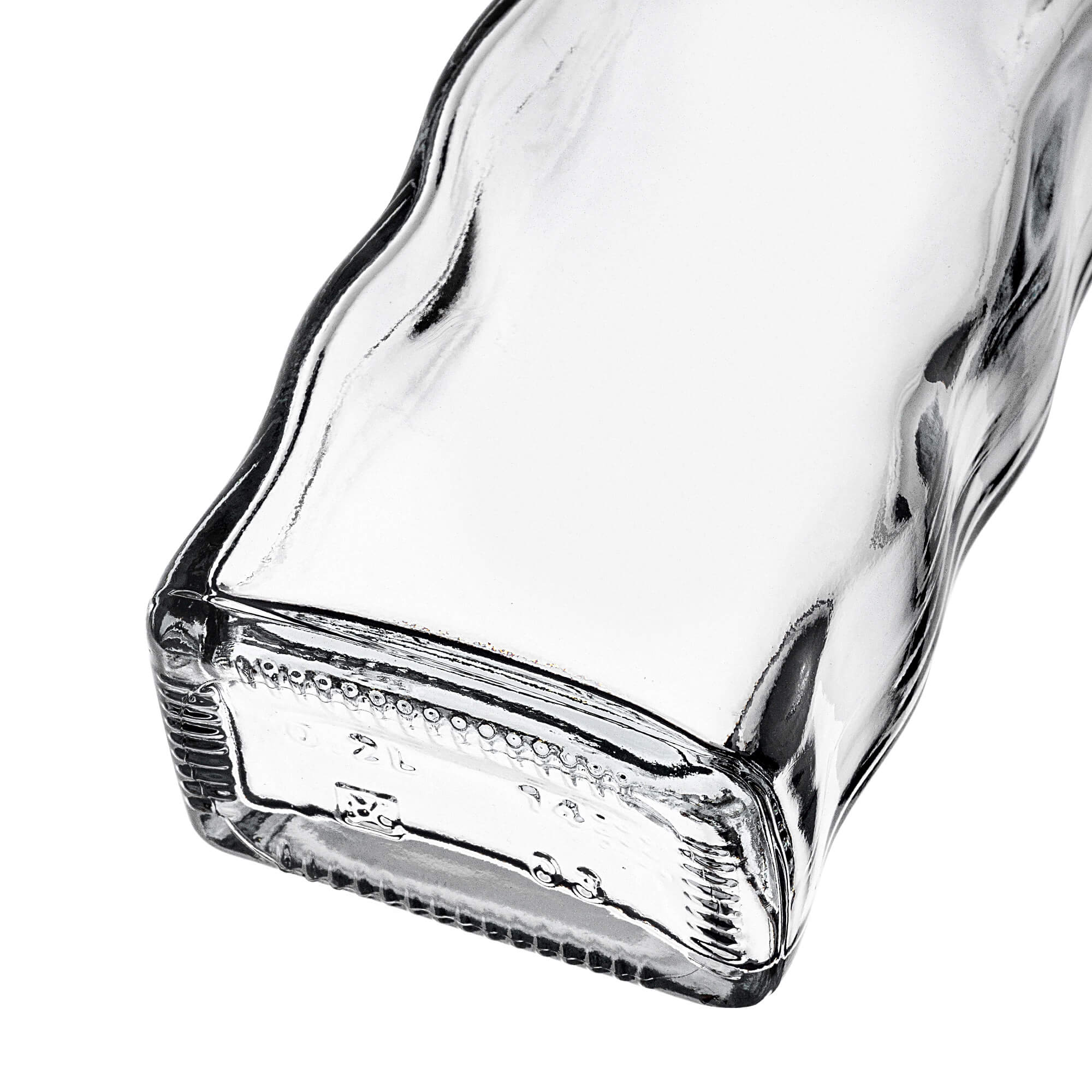 Szklana butelka na nalewkę Fala 200ml z czerwoną zakrętką 50 szt.