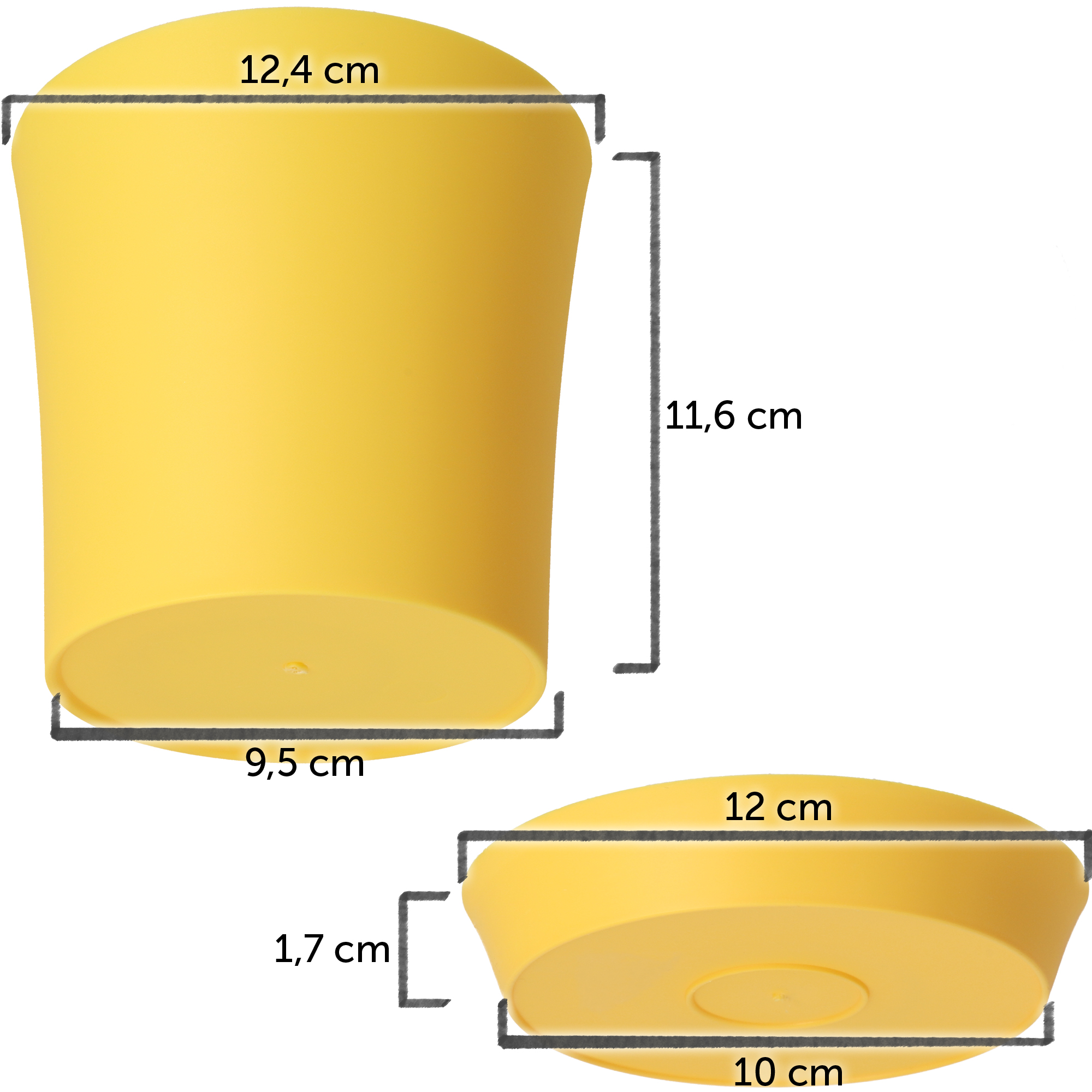 Doniczka na kwiaty Ersa 12 cm, żółty