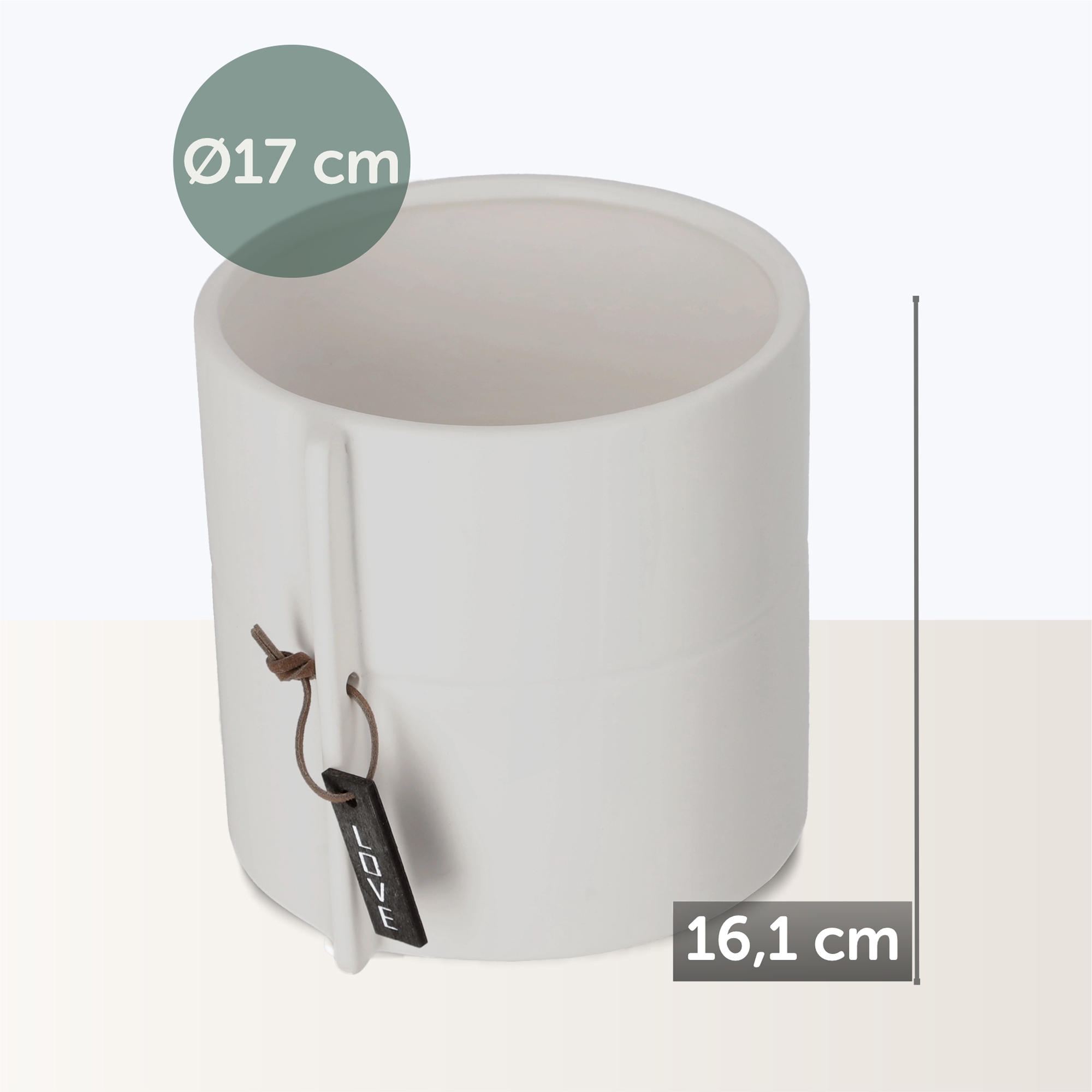 Osłonka ceramiczna 17 cm, szara