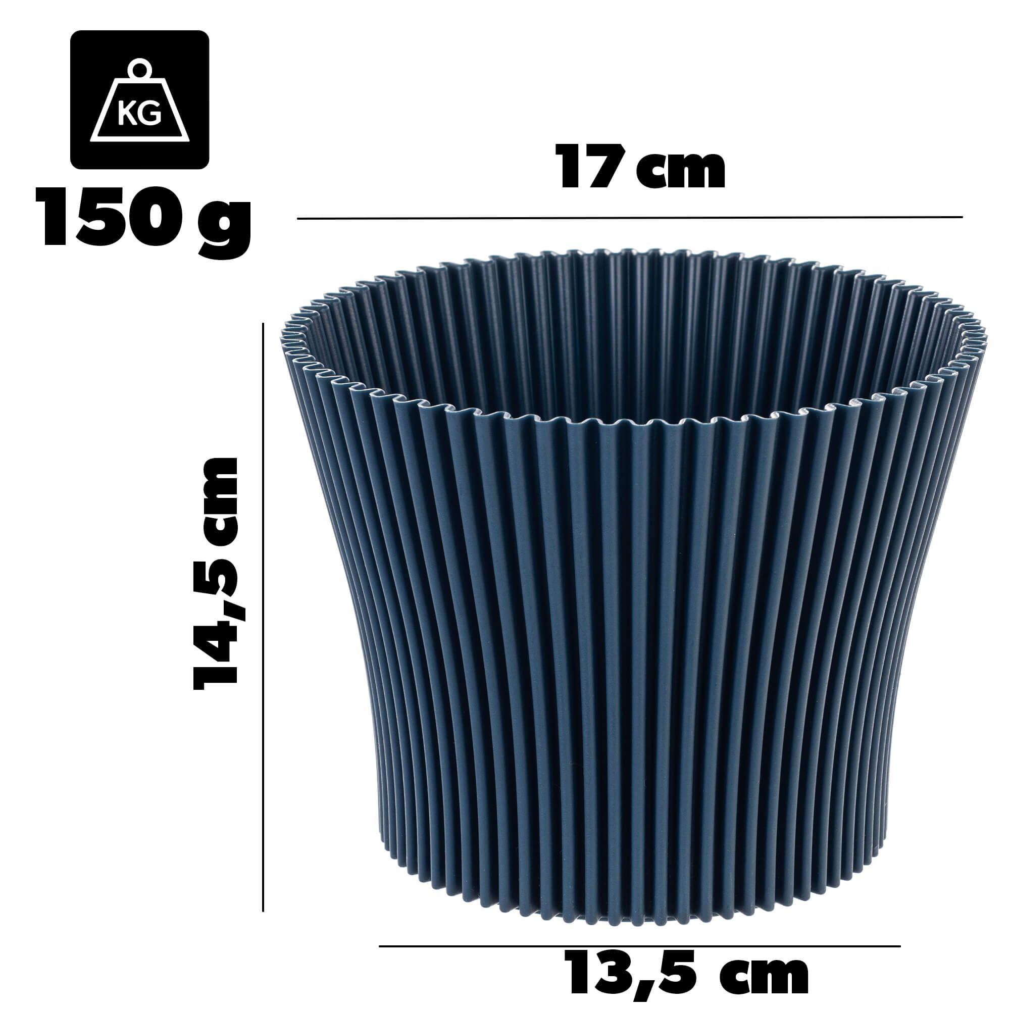 Doniczka na kwiaty Estrela 17cm granatowy