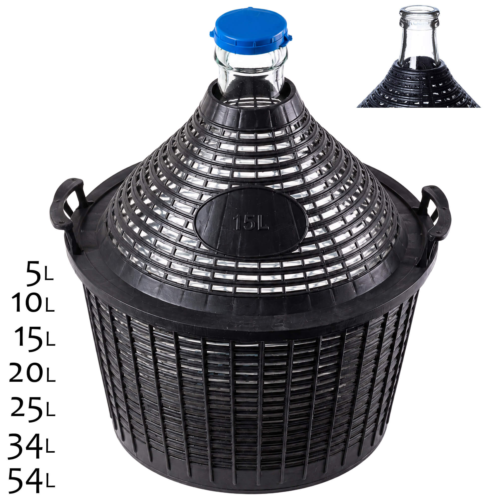 Balon Gąsior na wino Alatri z wąskim otworem 15L