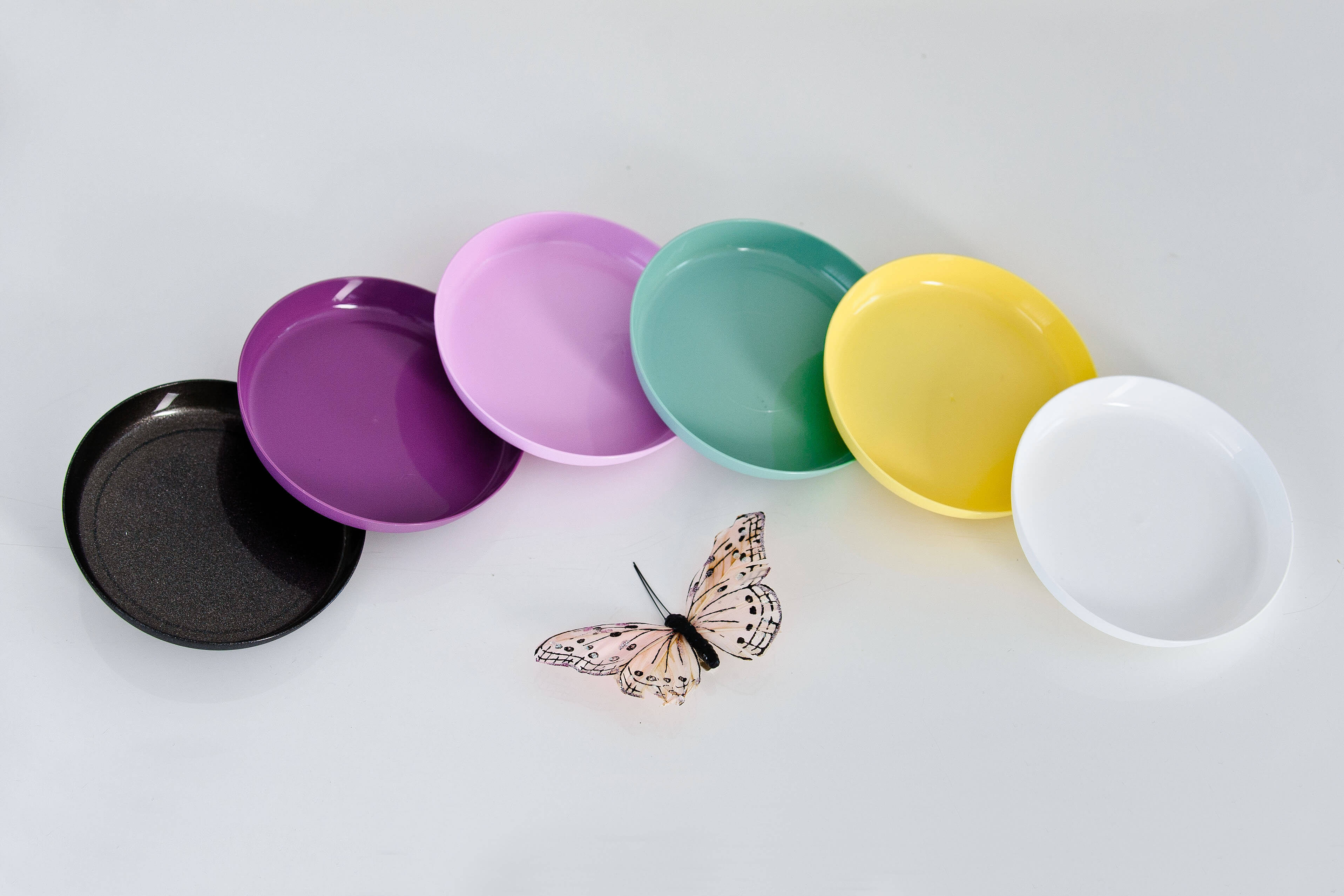 Doniczka Agen z podstawką 25 cm, żółta mat