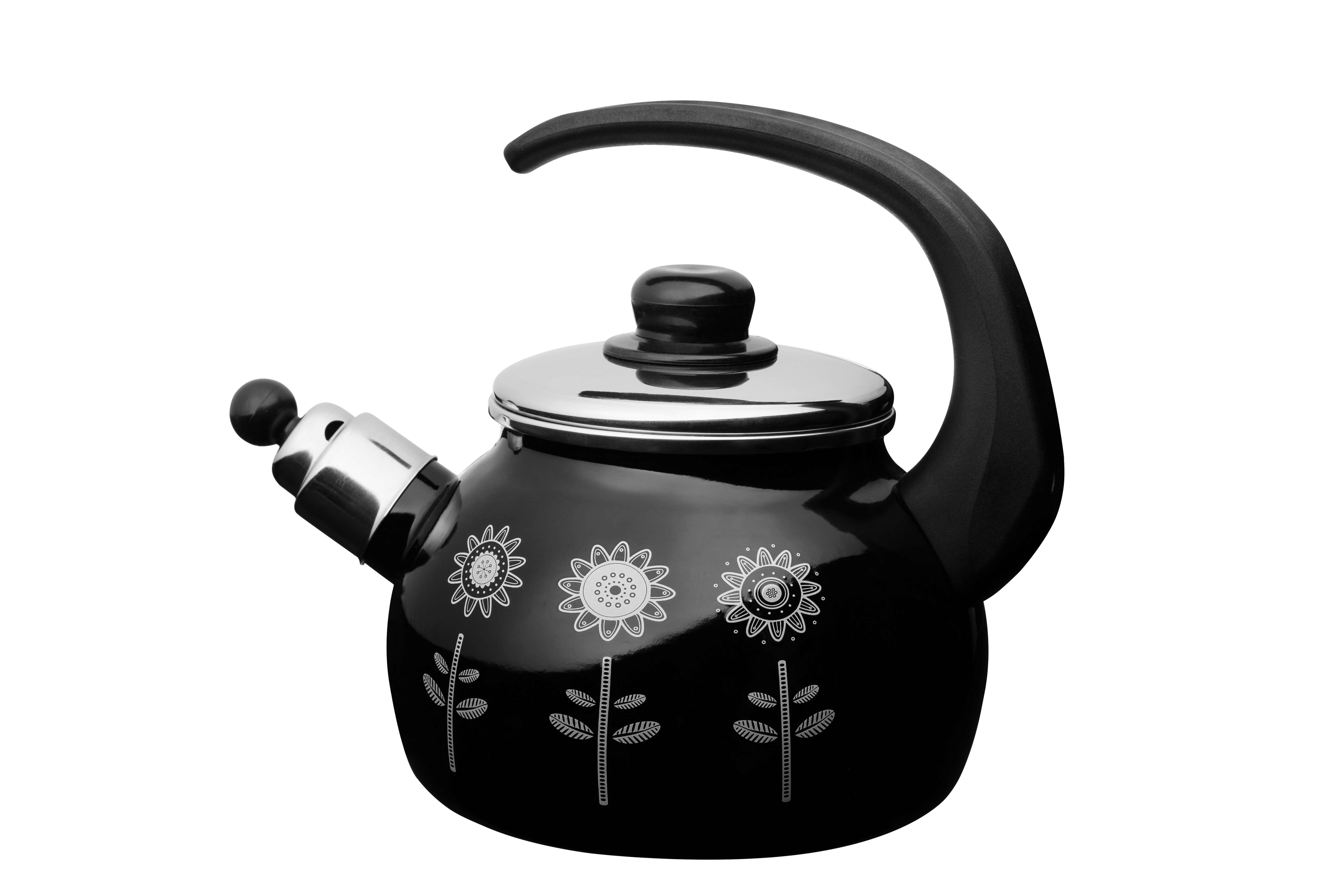 Czajnik emaliowany z gwizdkiem 1.8L, czarny