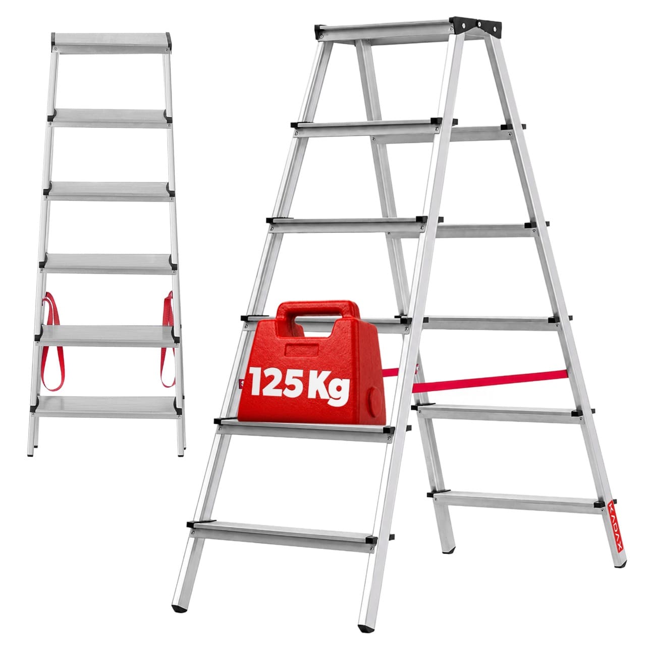 Drabina aluminiowa dwustronna Telti 6 stopni