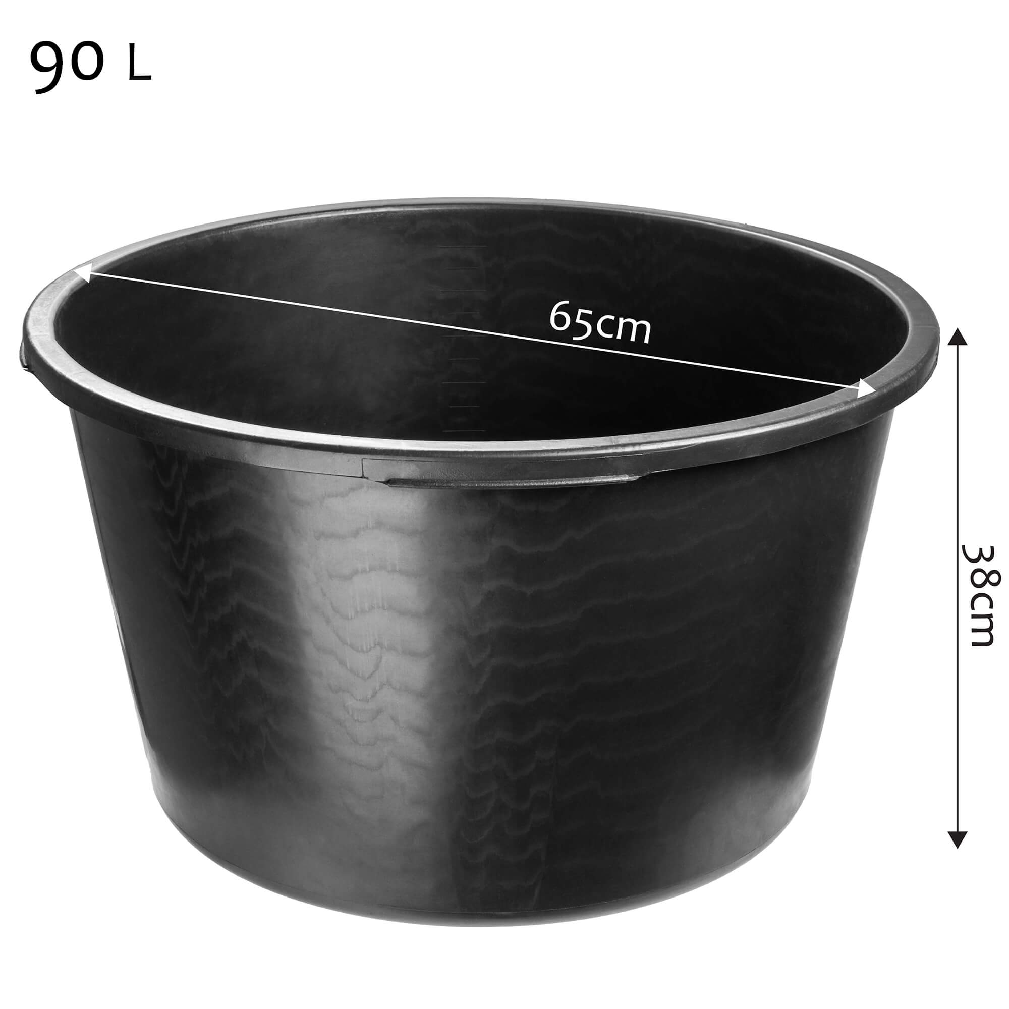 Kastra budowlana okrągła 90L, czarna