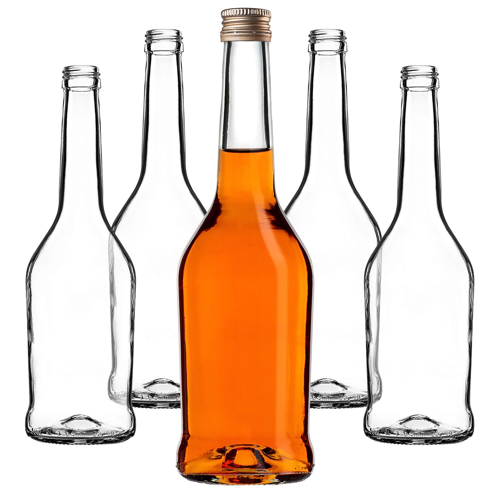 Szklana butelka na nalewkę Loiret 500ml ze złotą zakrętką 50 szt.