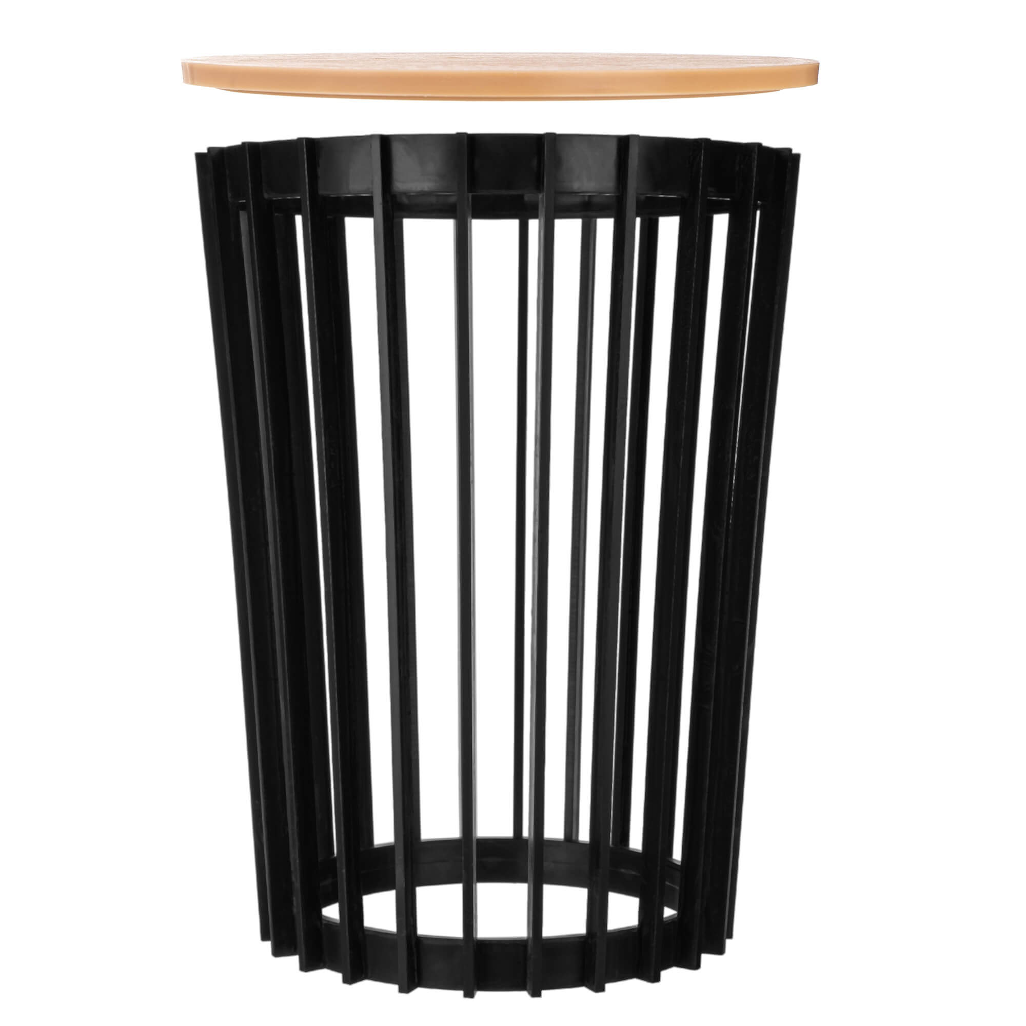 Kwietnik dwustronny Aytre 40 cm czarny + blat naturalne drewno