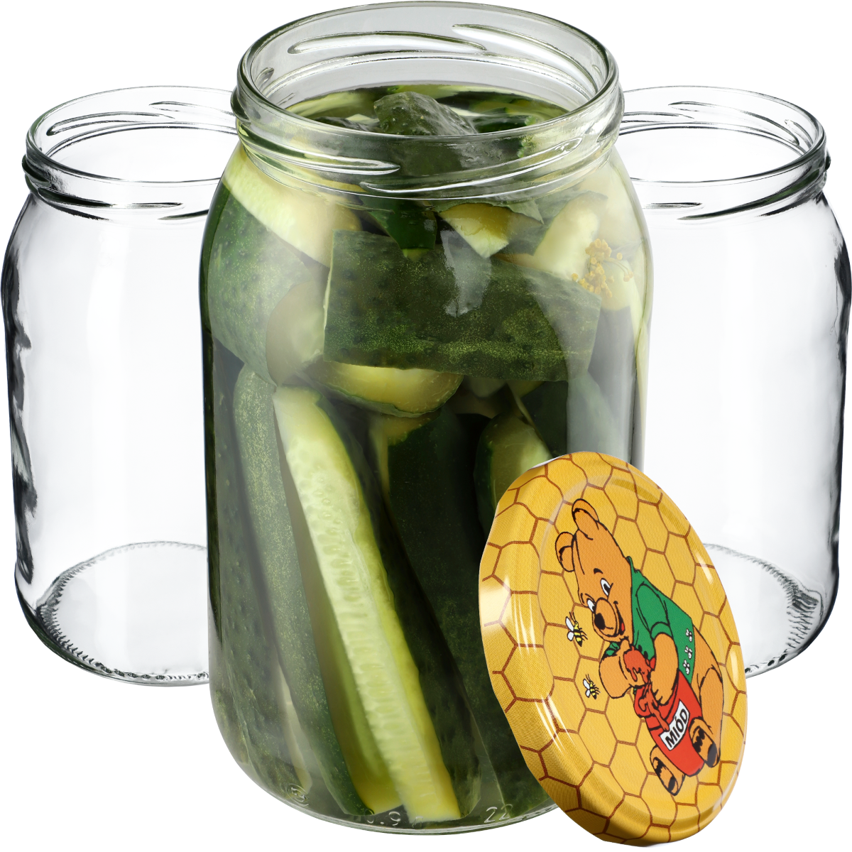 Słoiki na przetwory Simo 900ml 48szt fi 82 mm + wieczka "Miód"