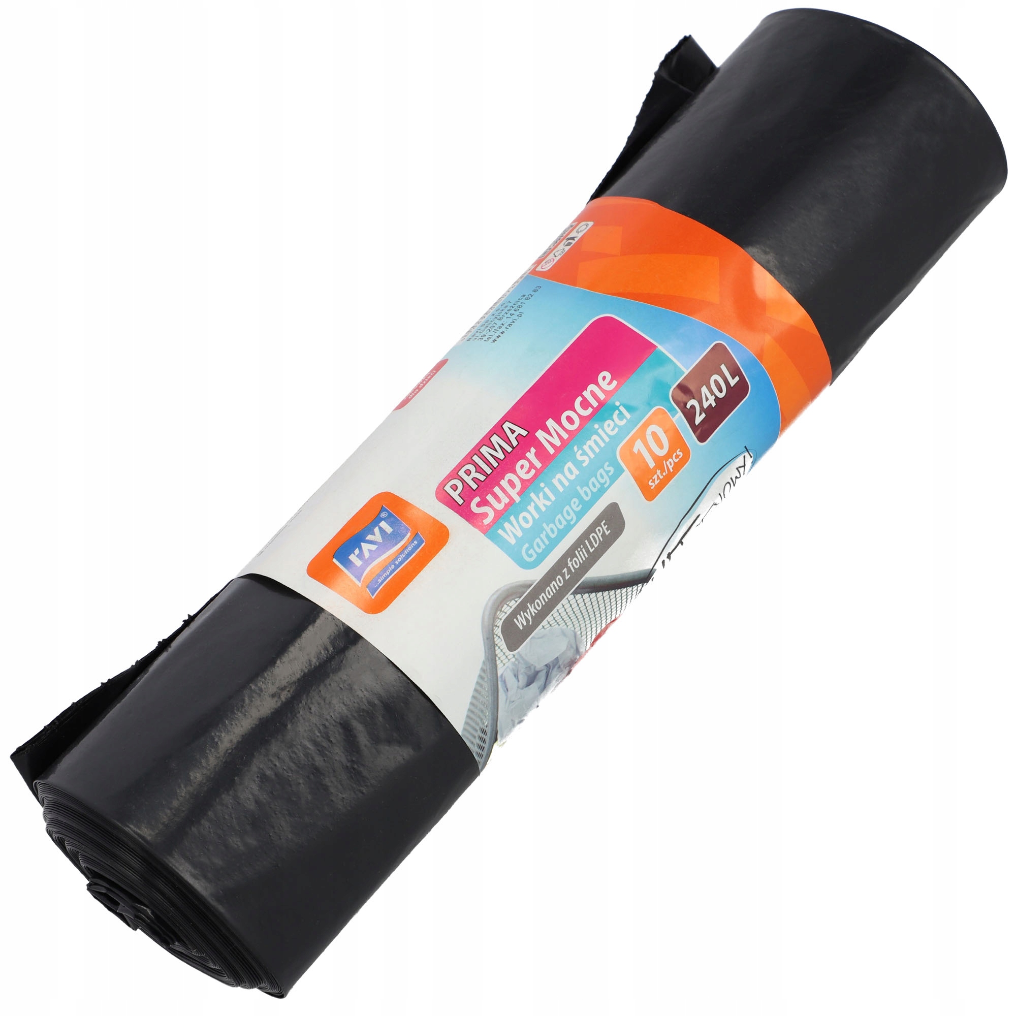 Worki na śmieci Ravi Prima Super Mocne 240L, 10 szt.