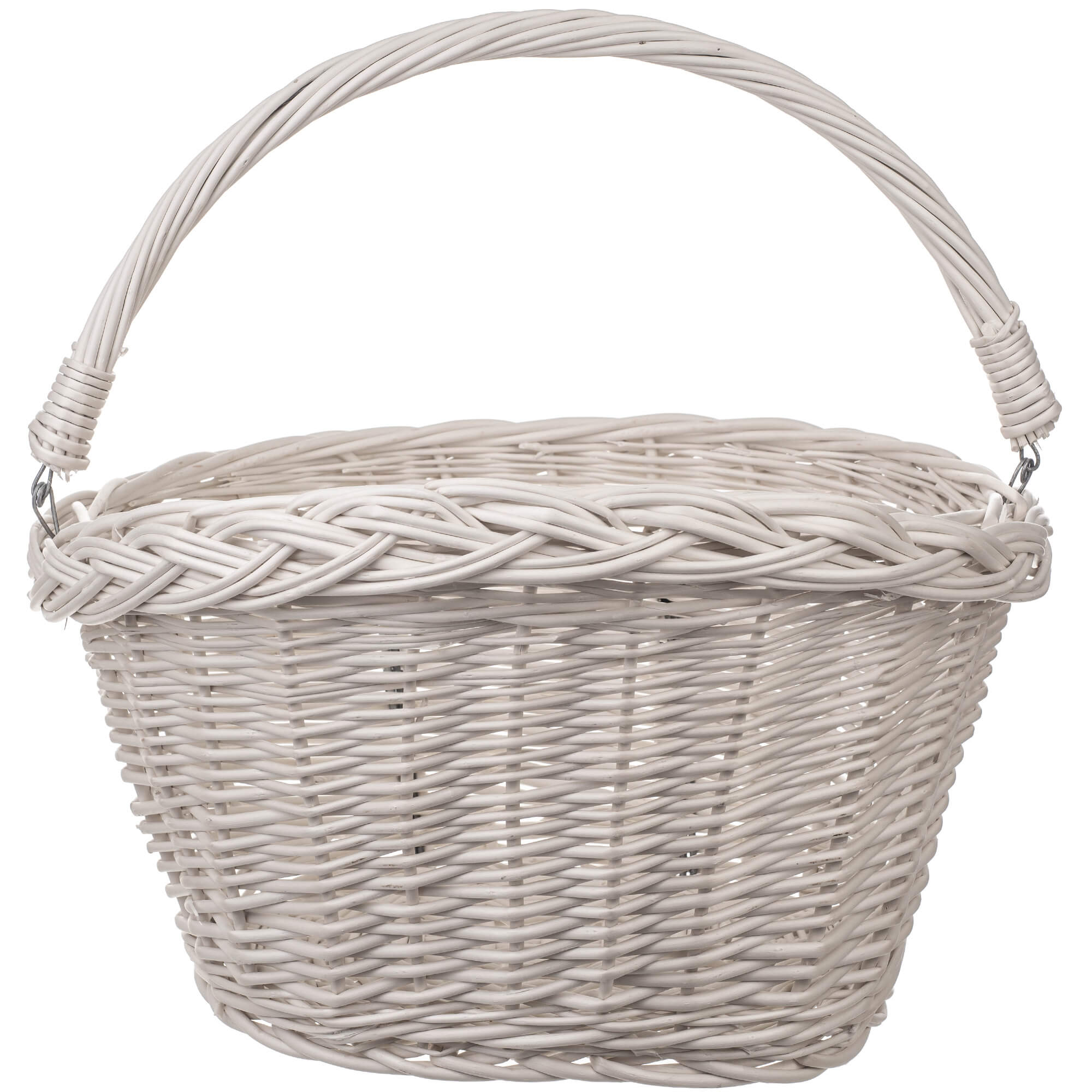 Kosz rowerowy wiklinowy Darnis 35 x 27 cm biały