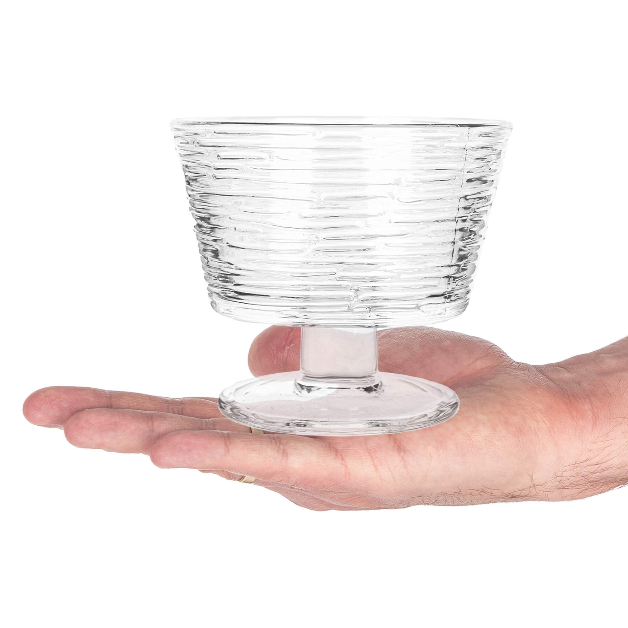 Pucharek do lodów Torza 290ml na nóżce wzór kora 6 szt.