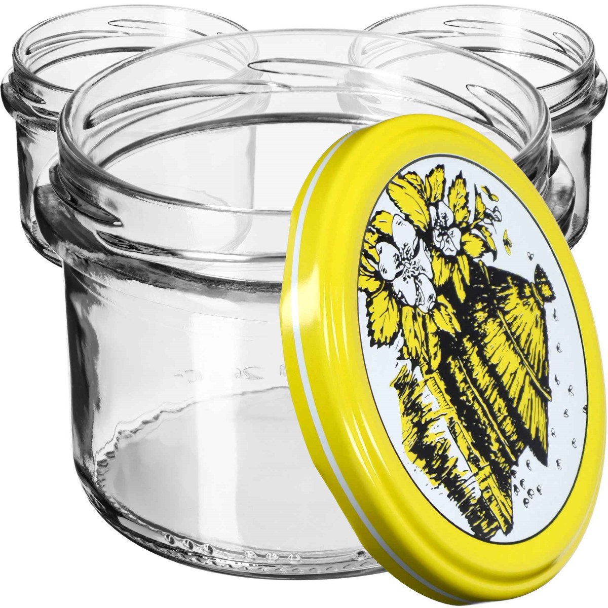 Słoiki na przetwory Tartu 235ml 20szt fi 82 mm + wieczka "Pszczoły"
