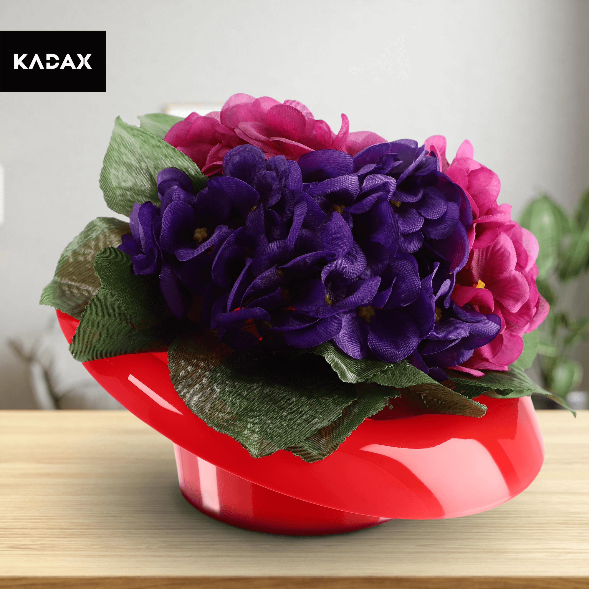 Ikebana na kwiaty okrągła 8 x 17 cm, czerwona
