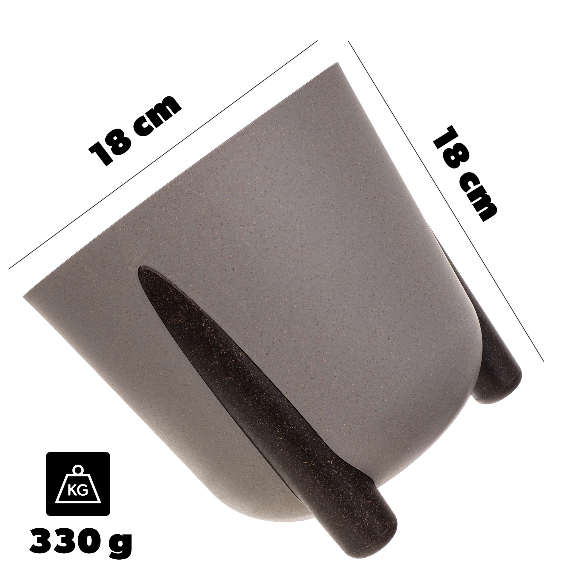 Doniczka osłonka Nauze 18cm szara