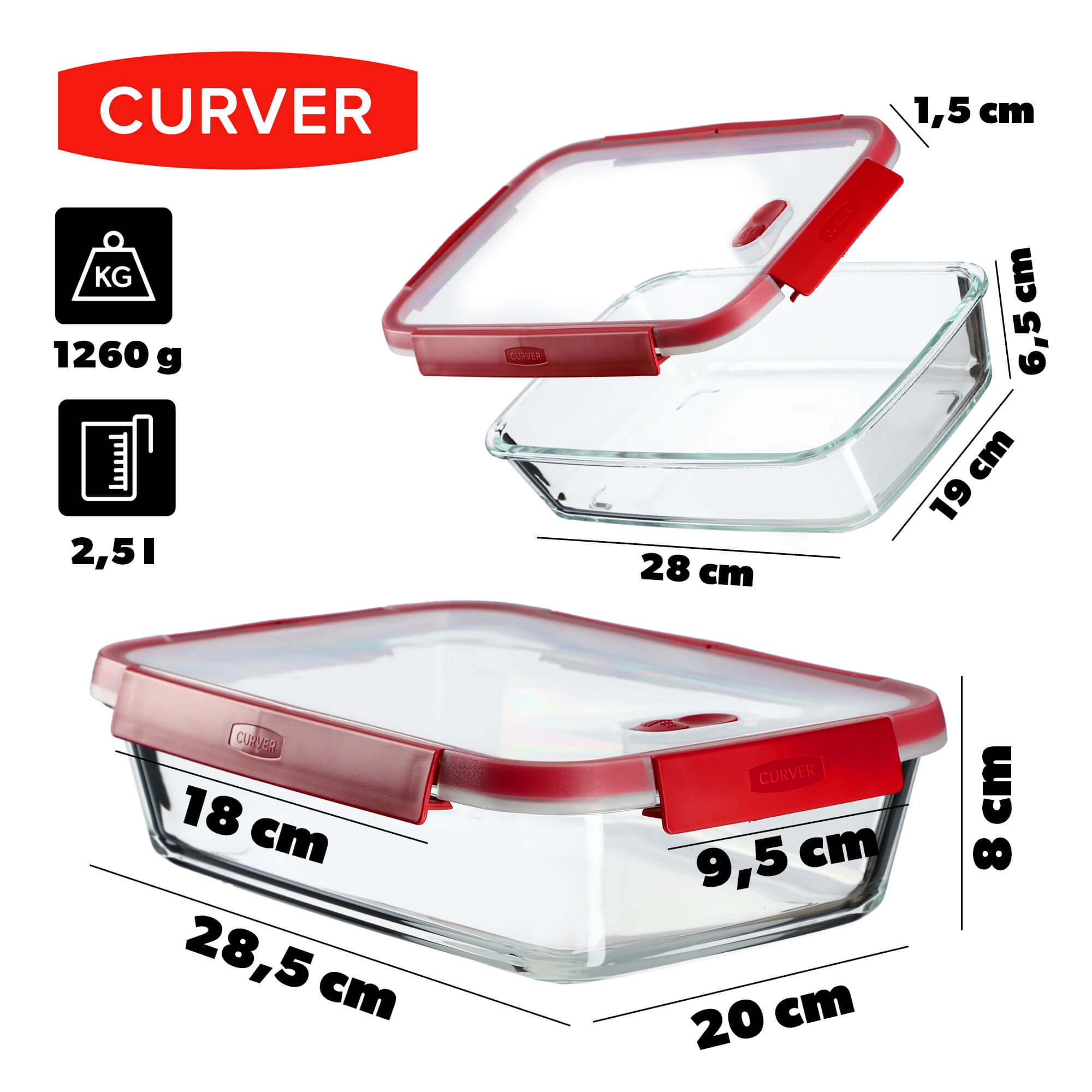 Pojemnik żaroodporny z pokrywką Curver Smart Cook 2.5L