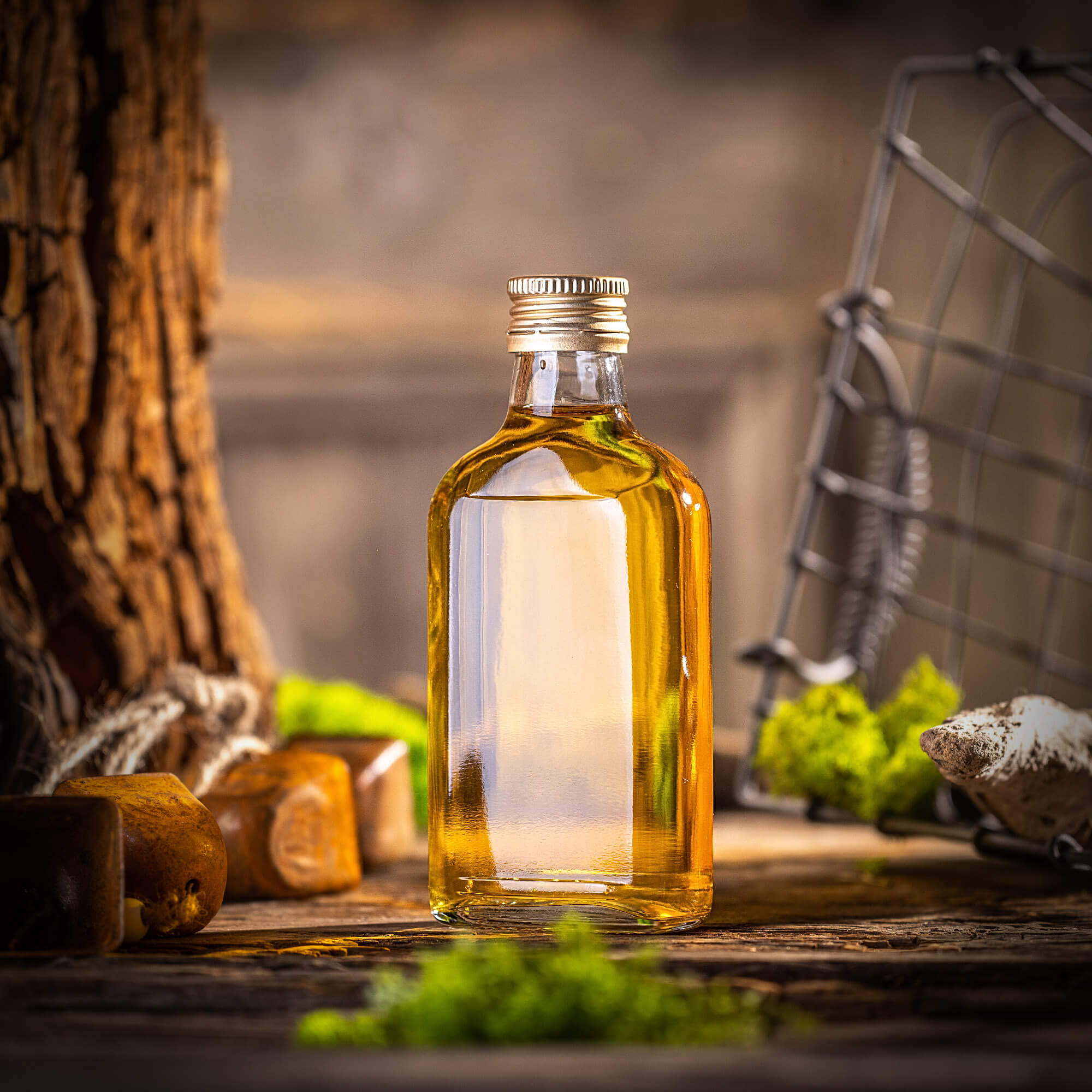 Butelka piersiówka Viane 200ml ze złotą zakrętką 1 szt.