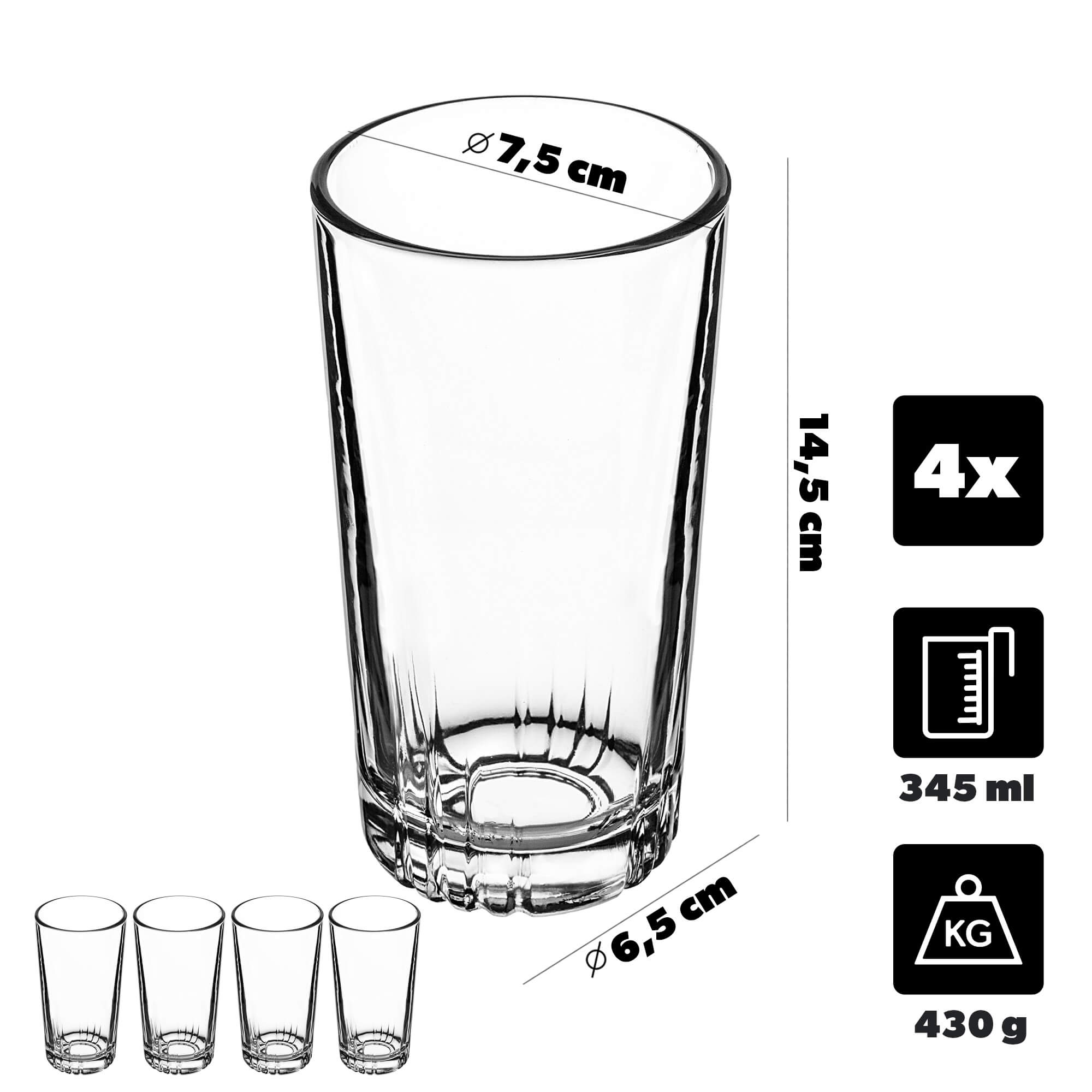 Szklanki Sion do drinków i napojów 344 ml, 4 szt.