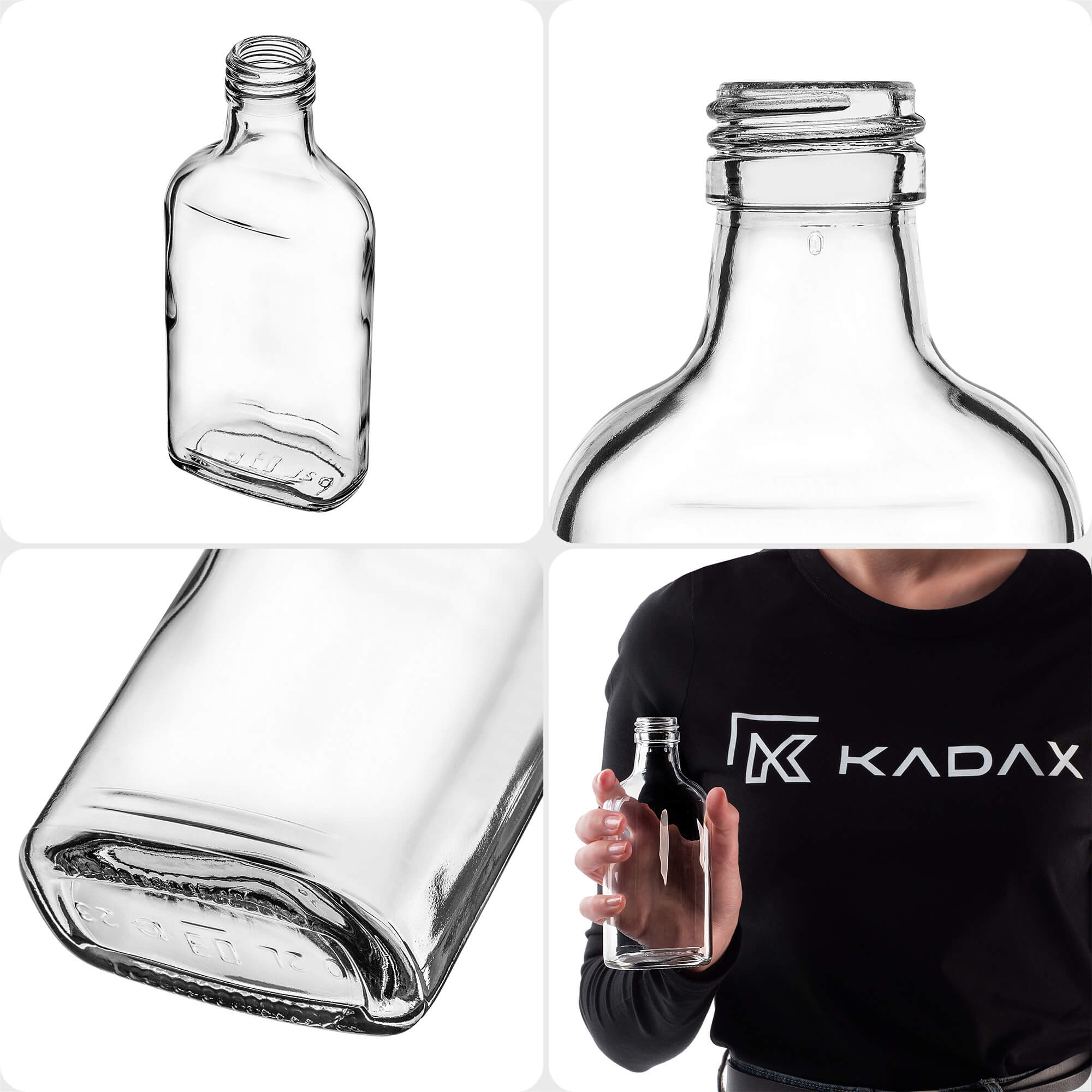 Butelka piersiówka Viane 200ml ze złotą zakrętką 1 szt.