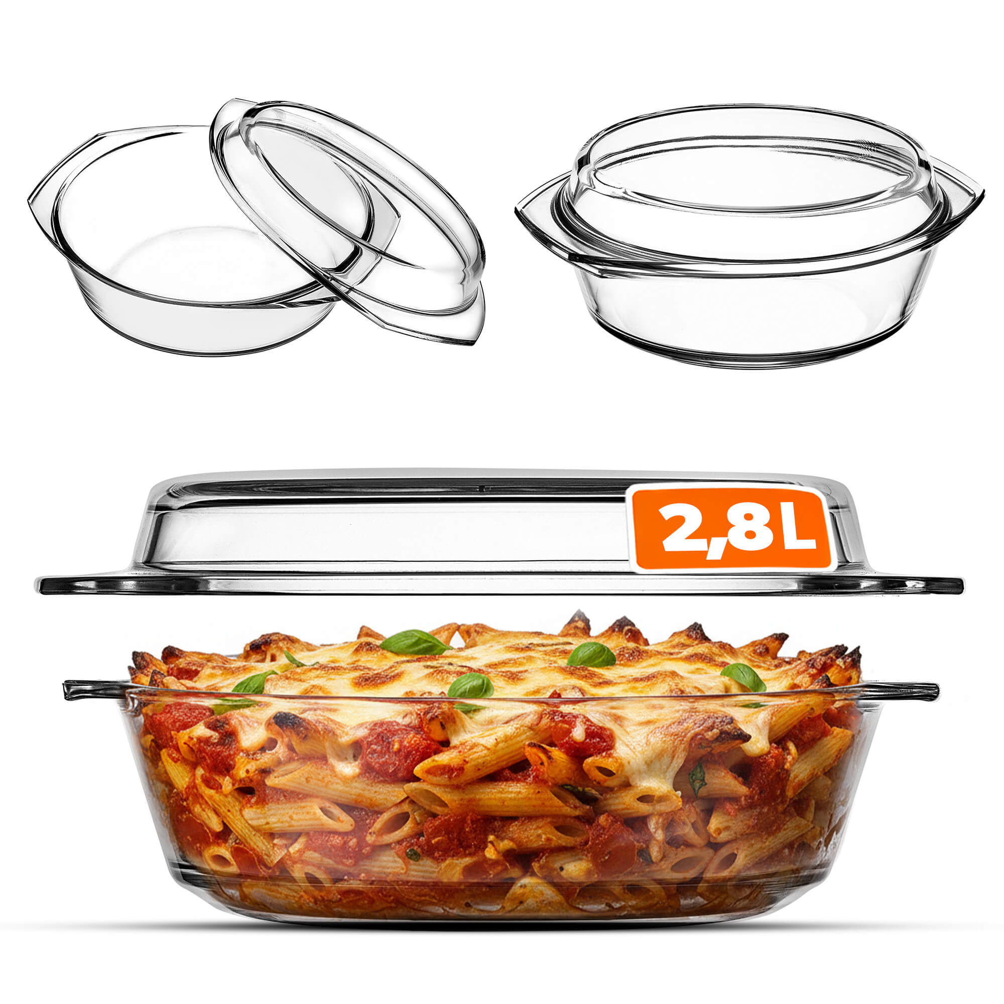 Naczynie żaroodporne 2.8L, okrągłe