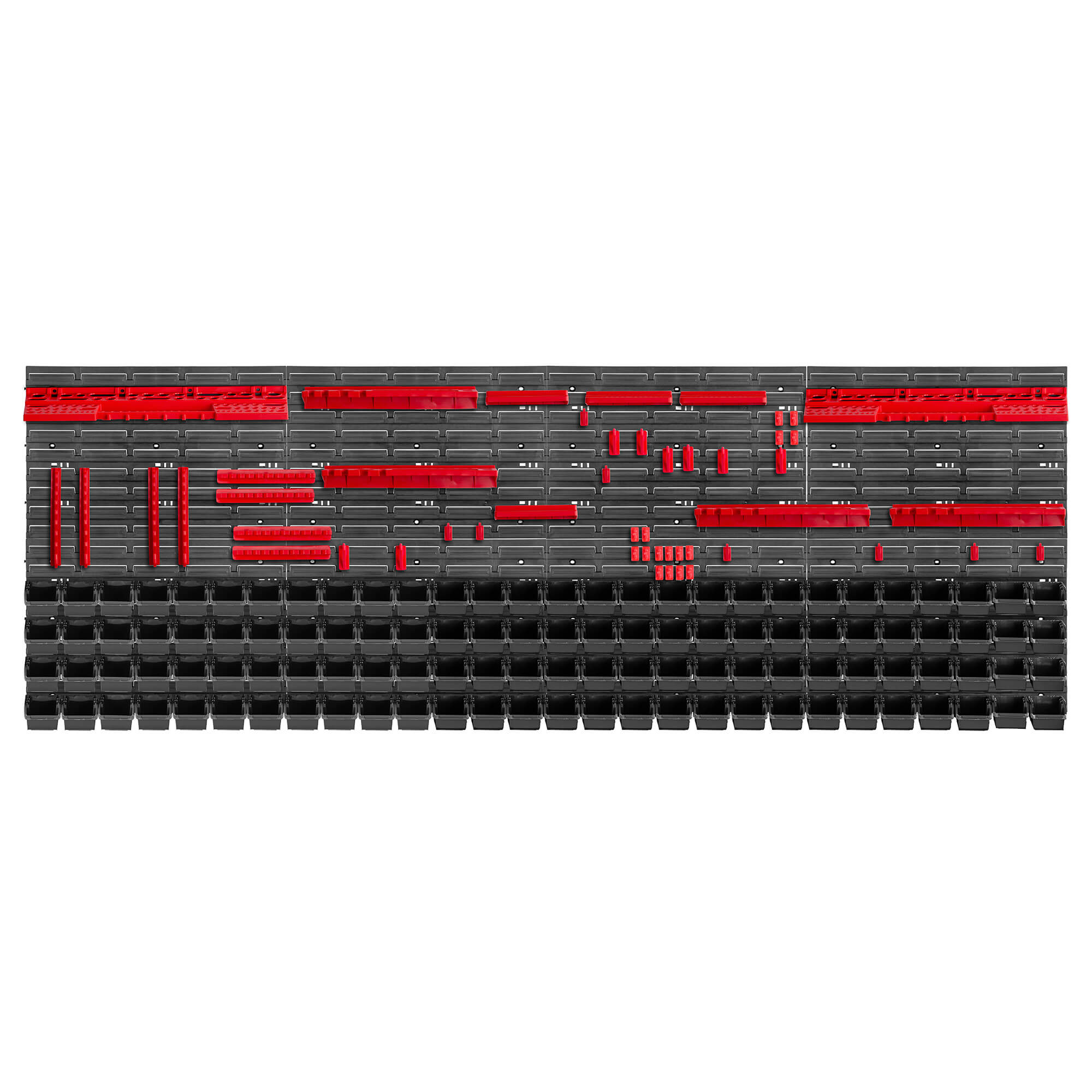 Tablica warsztatowa Lokke 162 elementy 232 x 78 cm, czarno-czerwona
