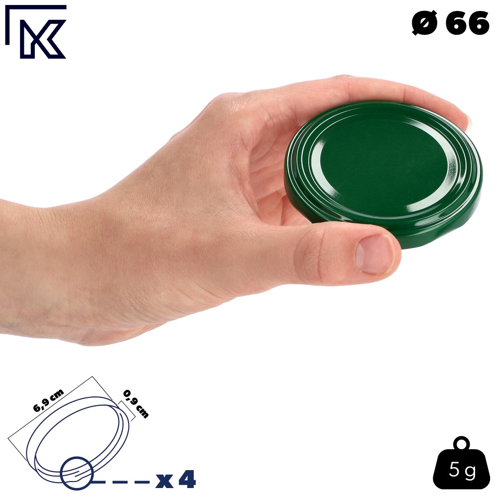 Metalowe wieczka do słoików Valsta 100szt fi 66 mm zielone