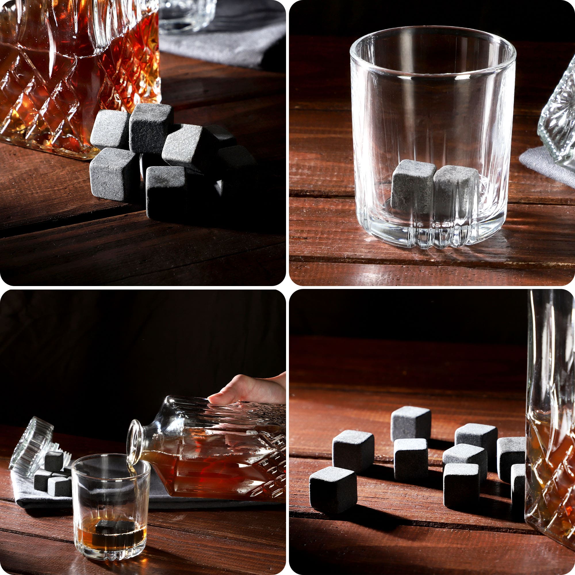 Kamienie do whisky Bottai 9 szt. + woreczek