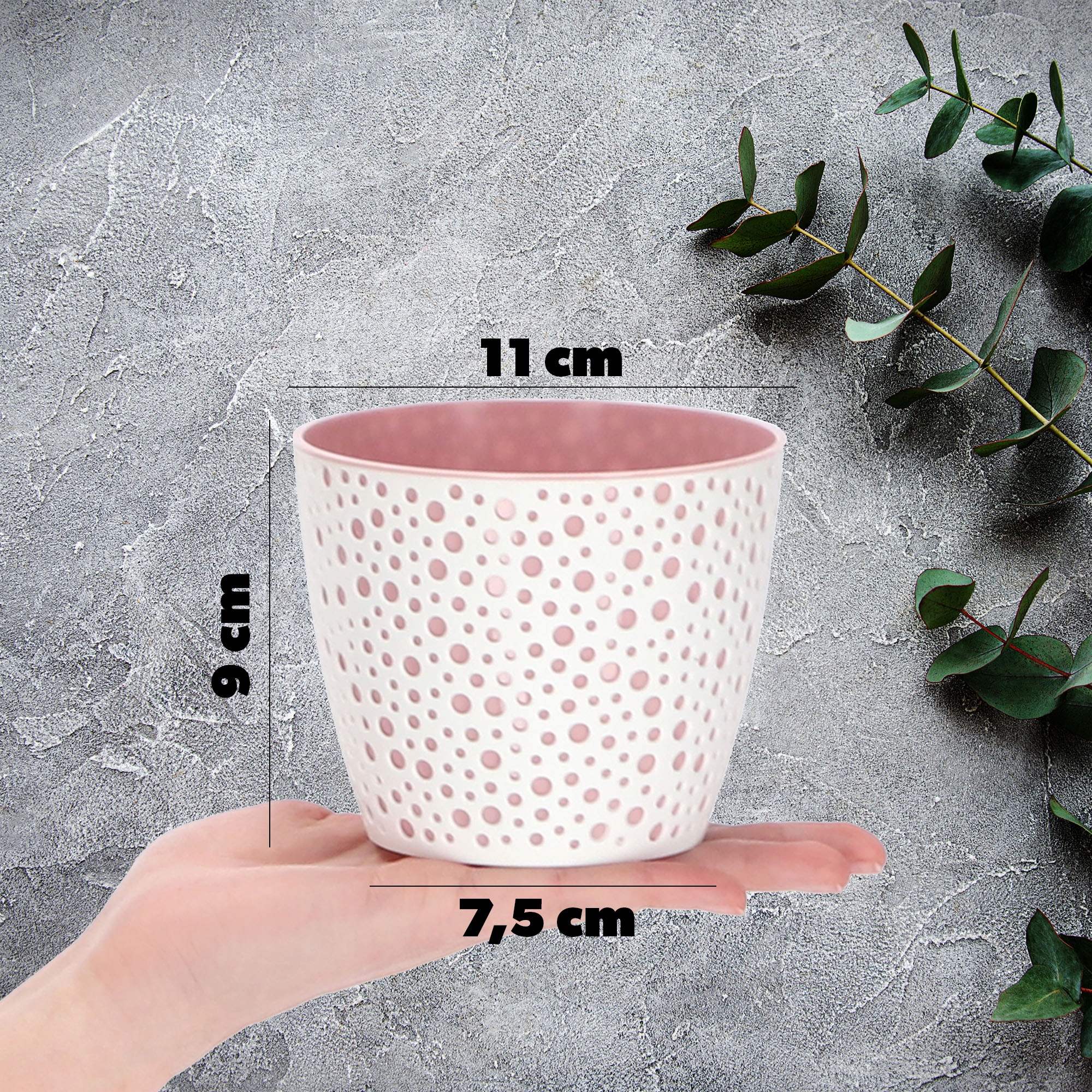 Doniczka na kwiaty Casini 11 cm, różowa