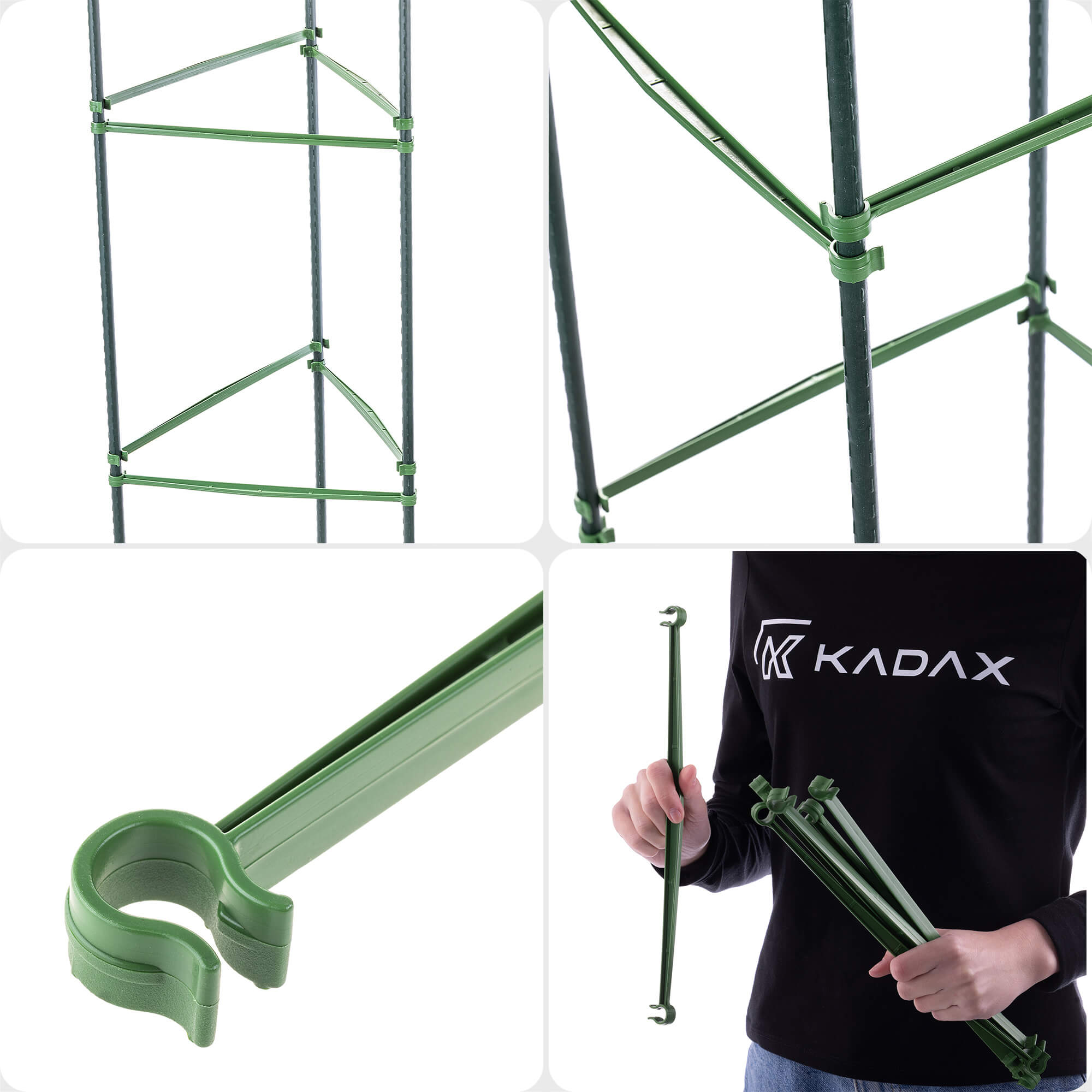 Łączniki do tyczek Roynac 11 mm zielone 60 szt.