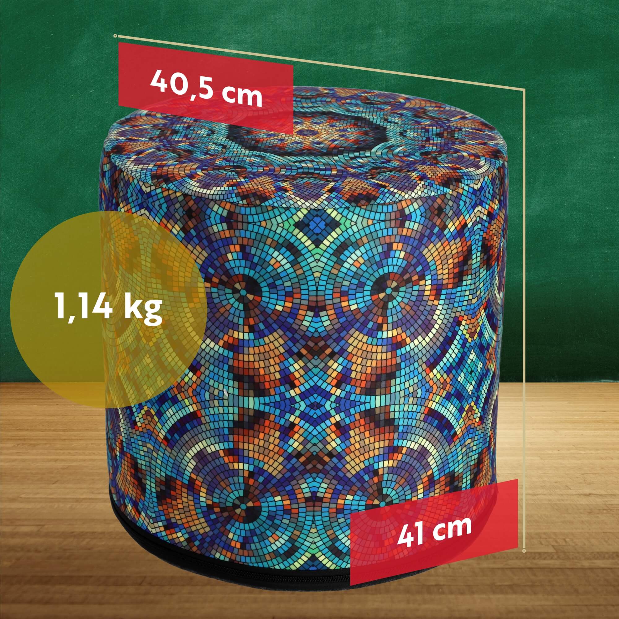 Pufa dekoracyjna Fasano 40 x 41 cm, mozaika