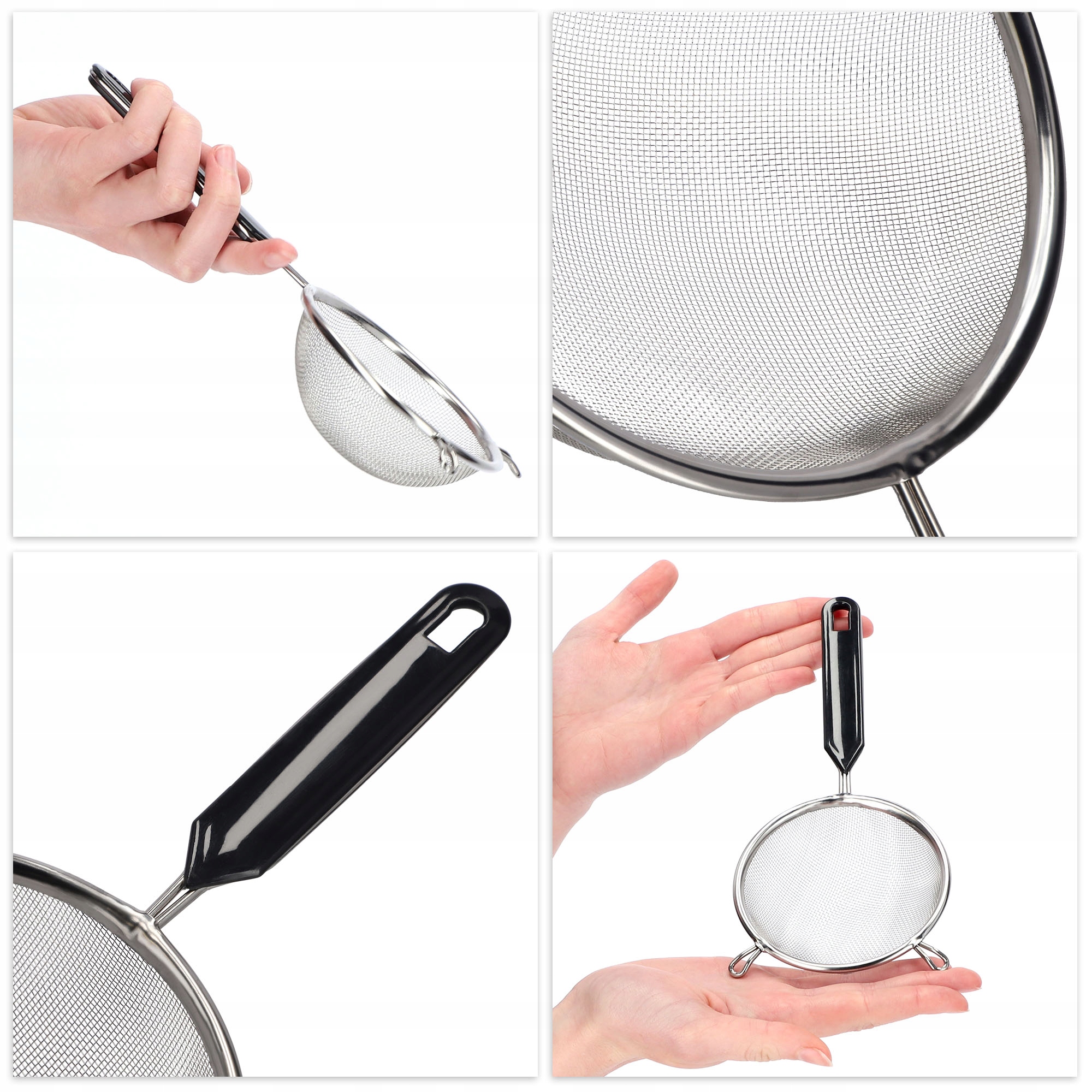 Sitko kuchenne nierdzewne 10 cm, antracyt