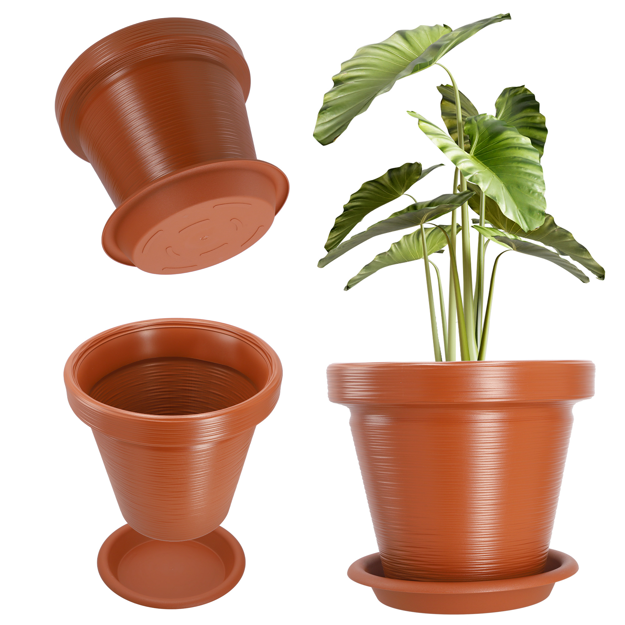 Donica z podstawką Cieza 55 cm, terrakota