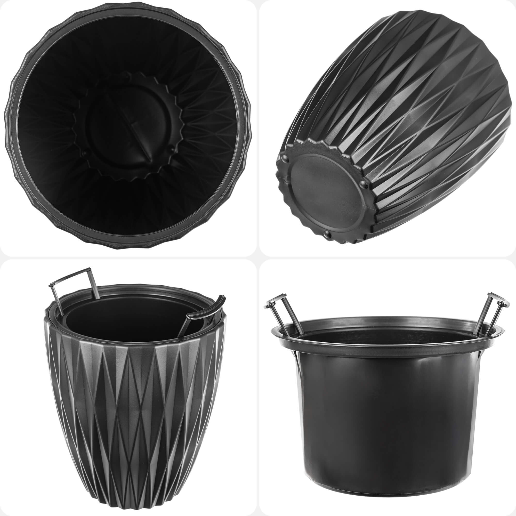 Doniczka Caro 30 cm, czarna, 1 szt.