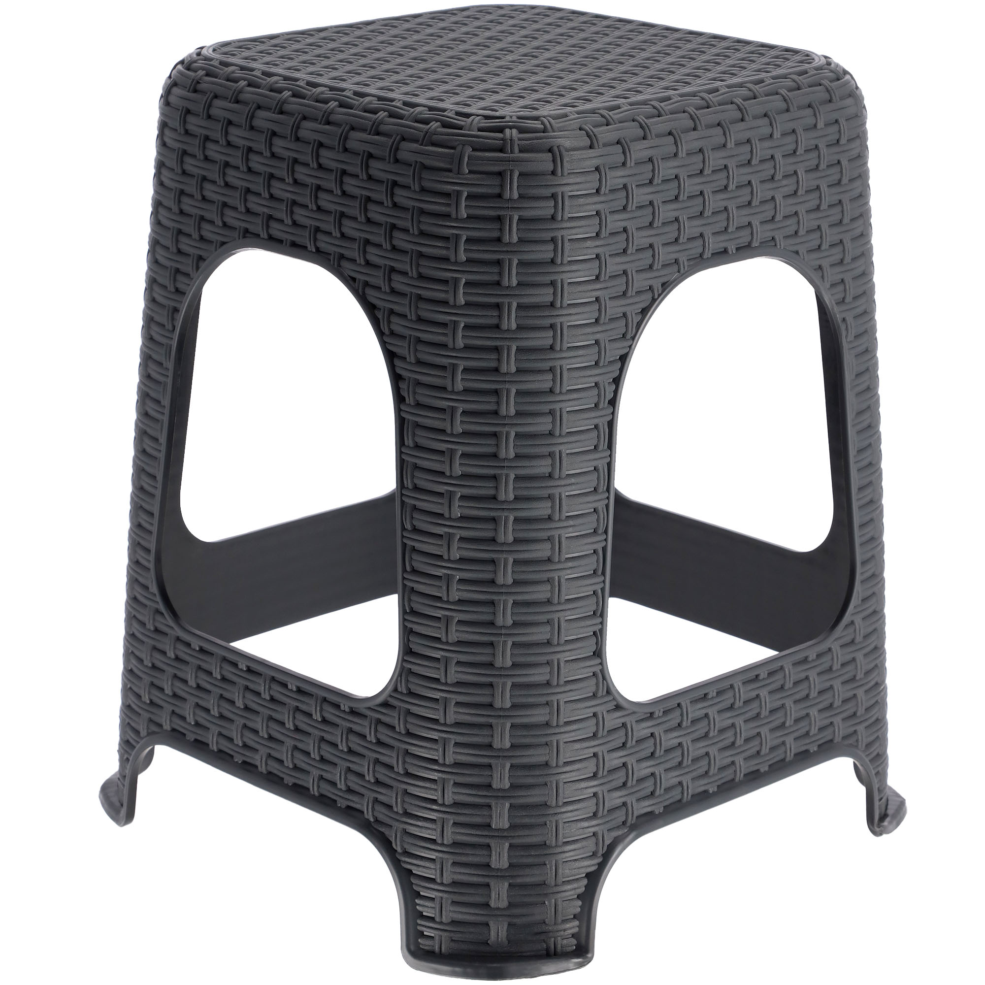 Taboret rattan 45 x 26 cm antracyt, 2 szt.