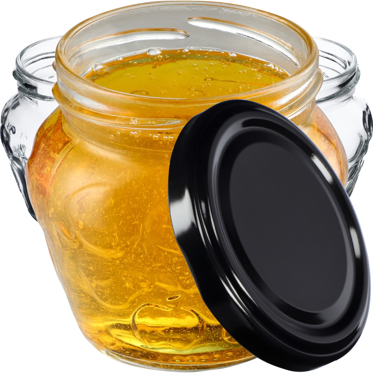Słoiki Kemi 200ml 100szt fi 66 mm + wieczka czarne