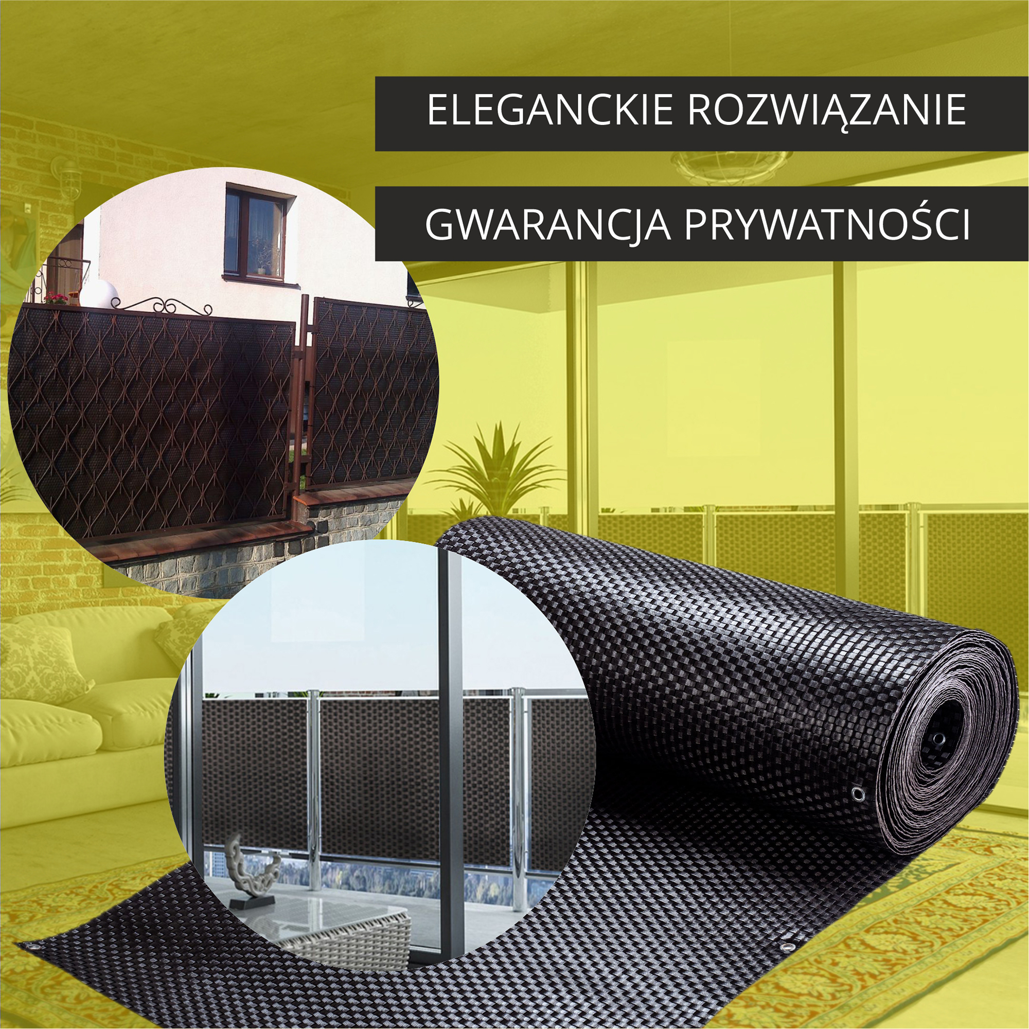 Osłona balkonowa Skei 100 x 400 cm, ciemny brąz