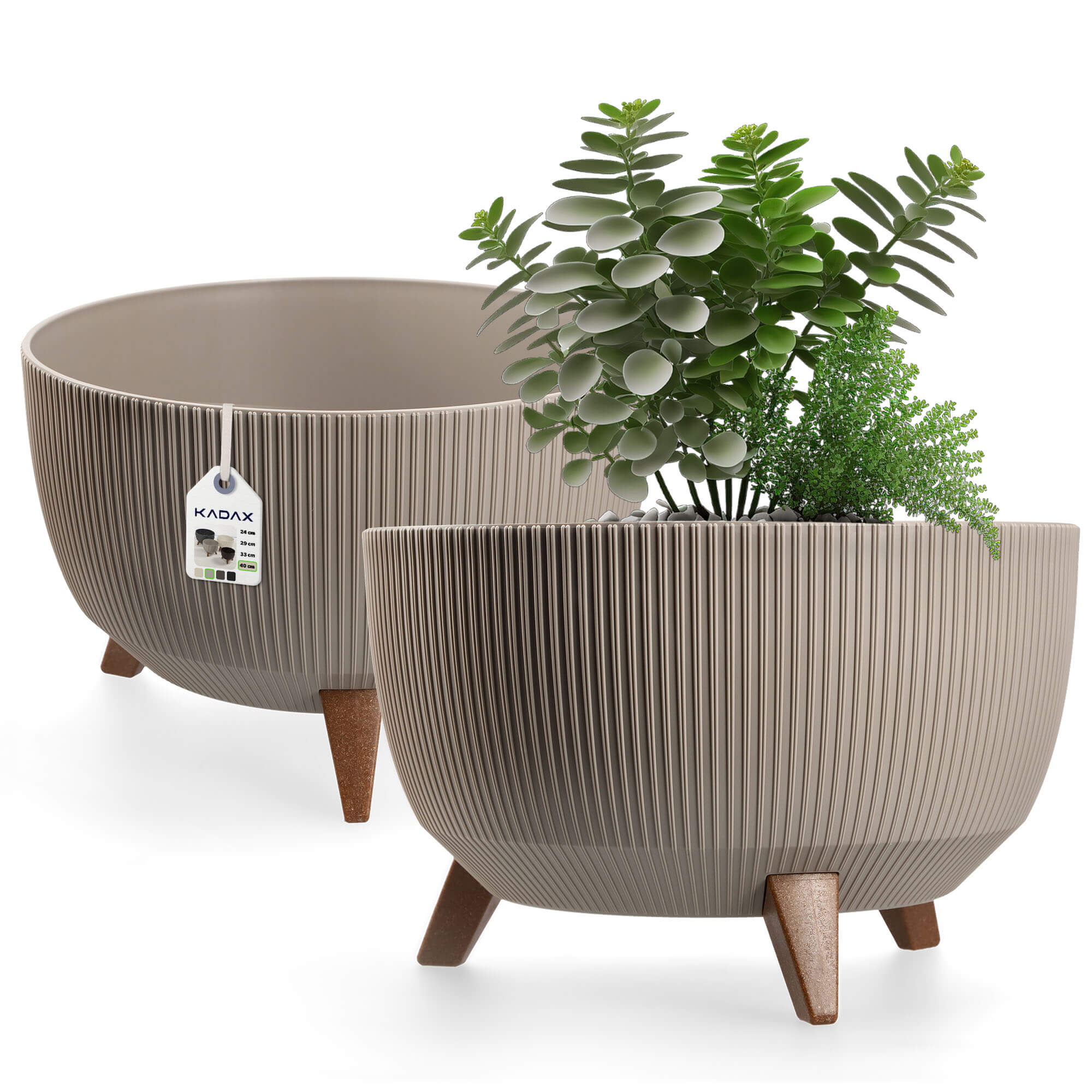 Misa na kwiaty z nóżkami Milis 40 cm, taupe
