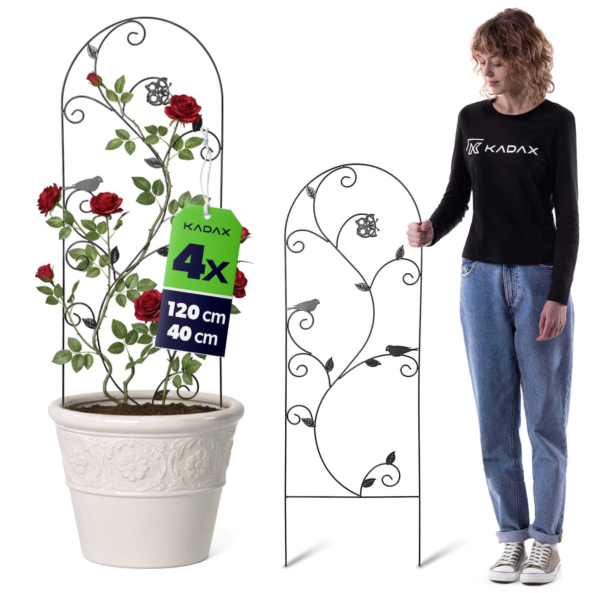 Podpora ogrodowa Unverre 120 x 40 cm ptaki 4 szt.